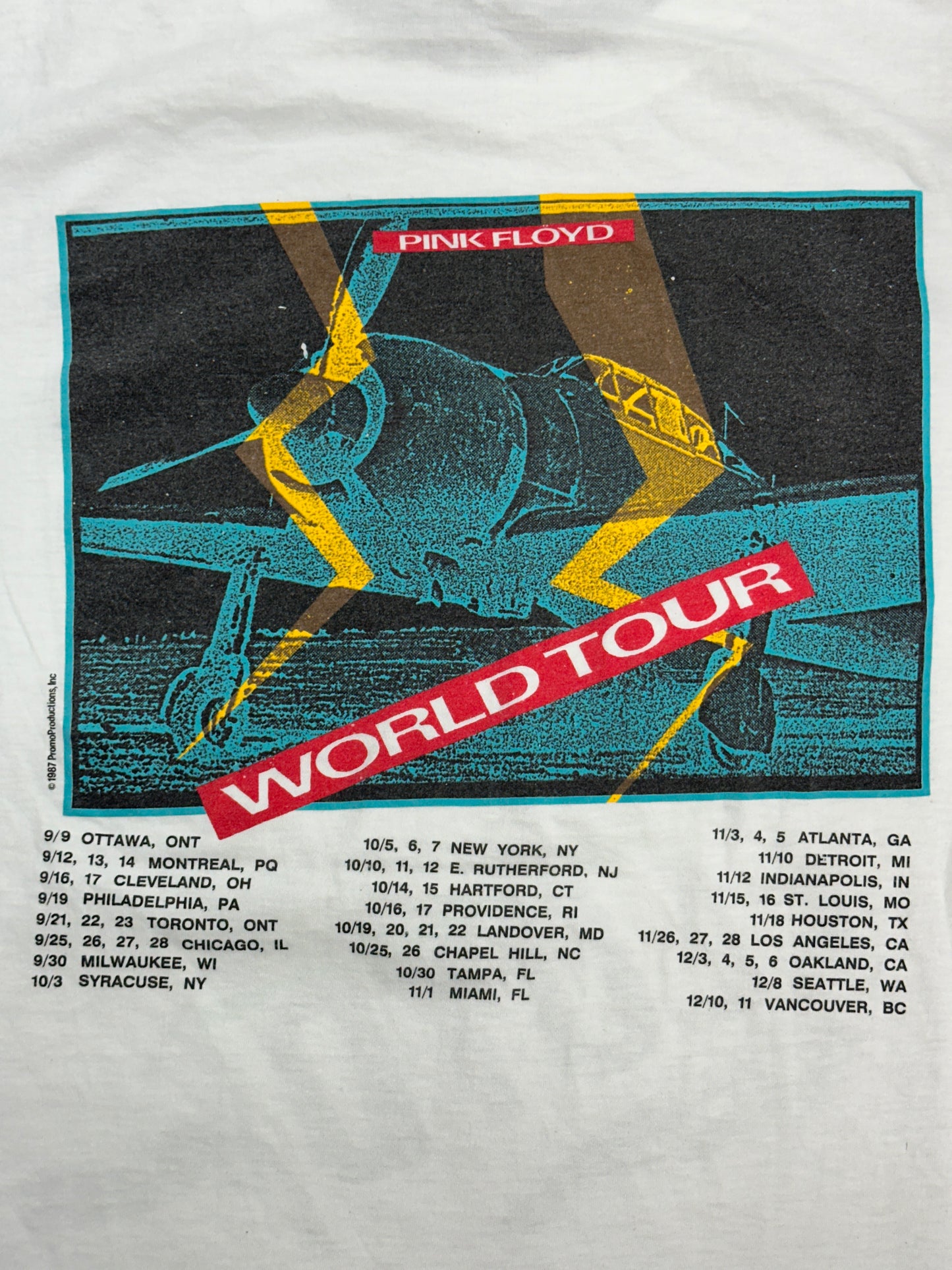 [XL] 1987' PINK FLOYD A Momentary Lapse of Reason World Tour Tee