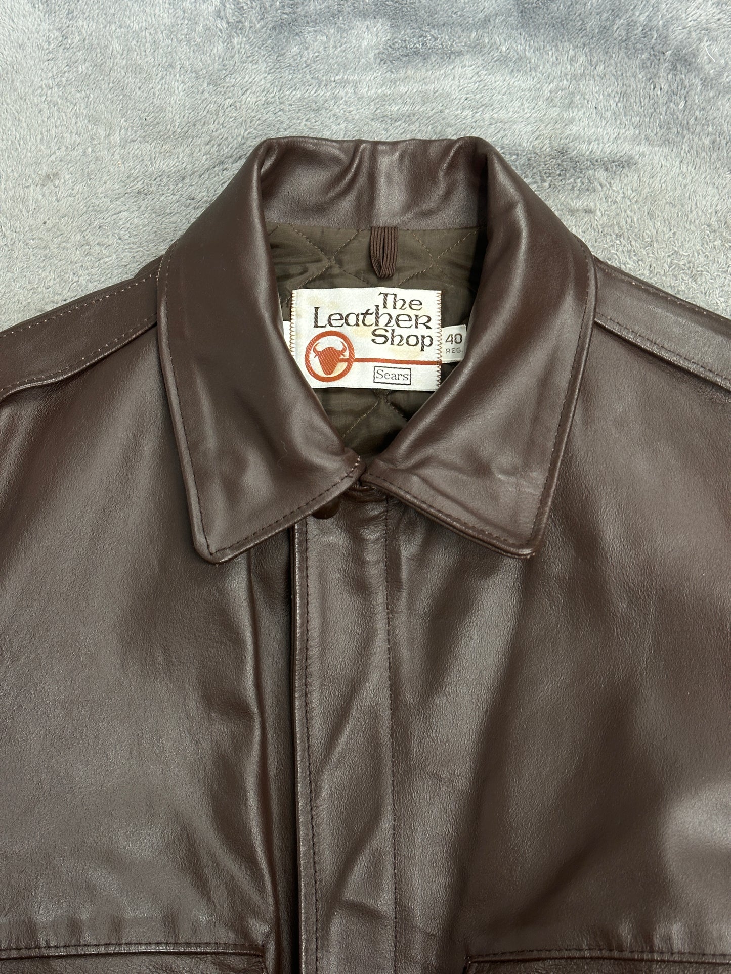 [40] 80s Sears A-2 Flight Leather Jacket