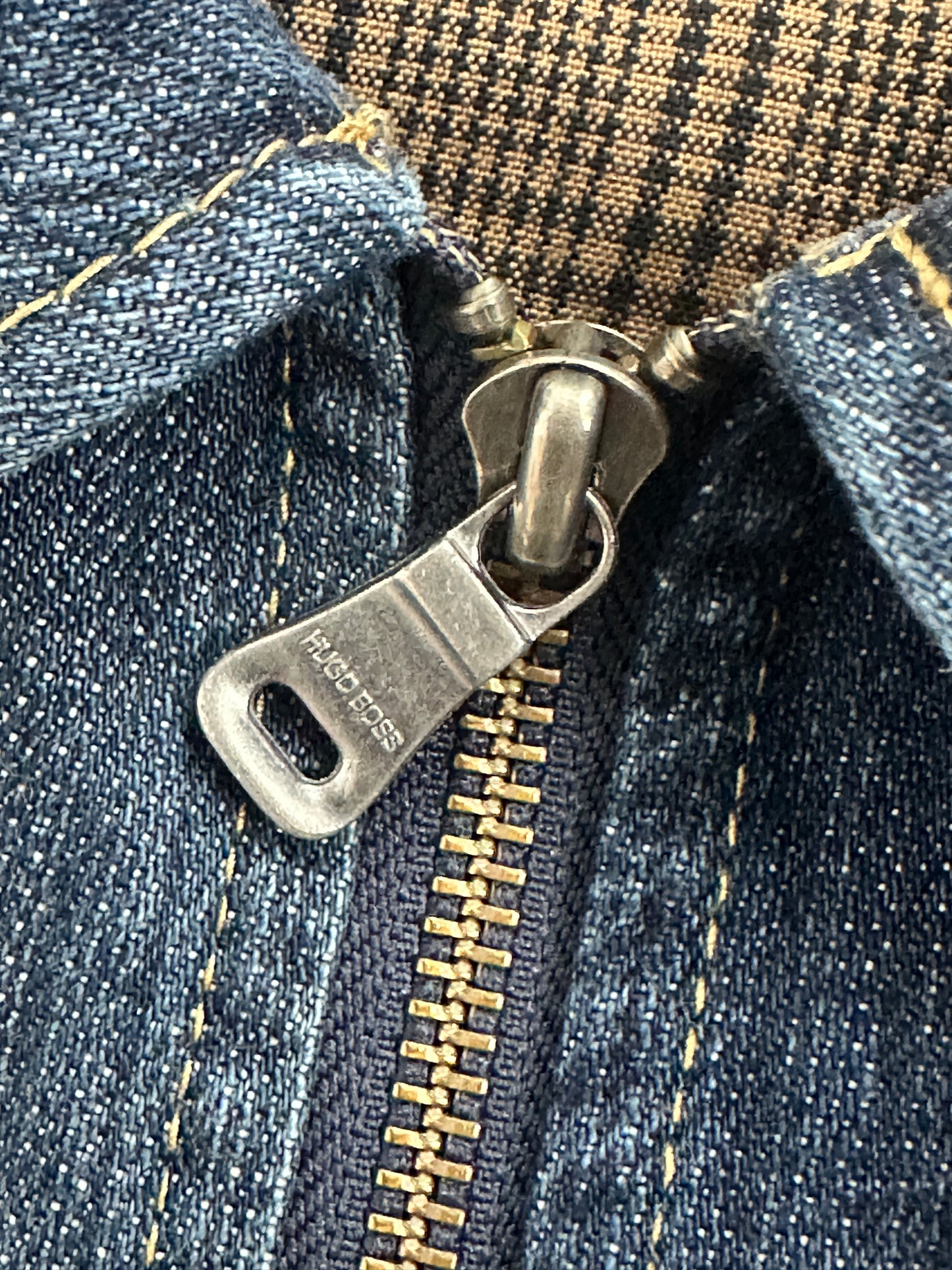 [XL] 2006' Hugo Boss Curved Line Denim Zip-up Jacket
