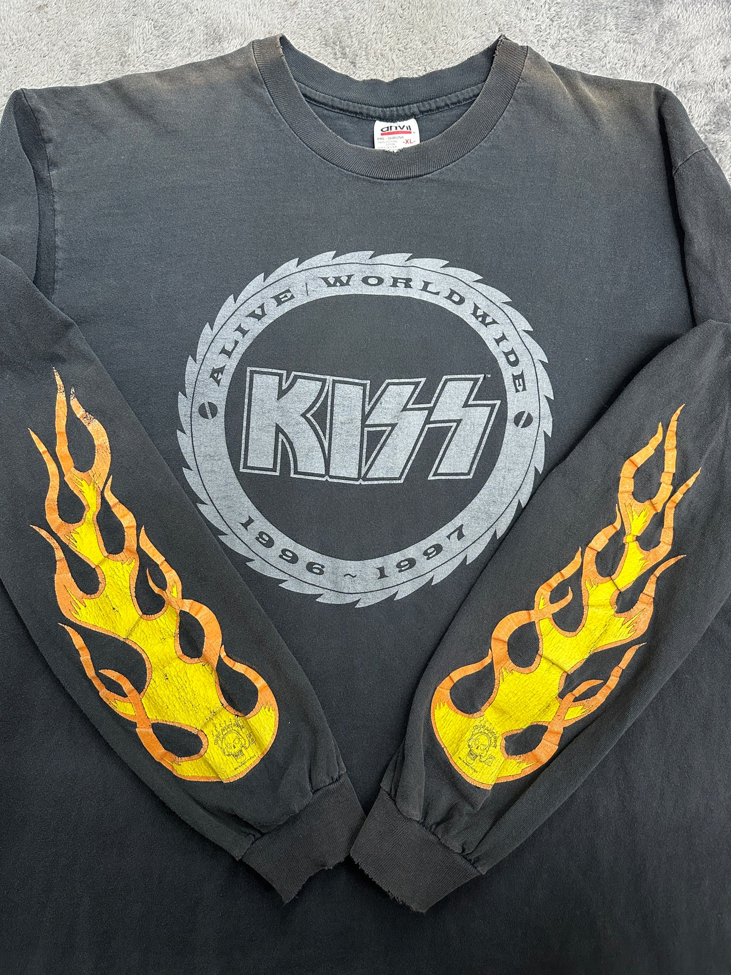 [XL] 1997' KISS Alive/Worldwide Tour Flame Long Sleeve