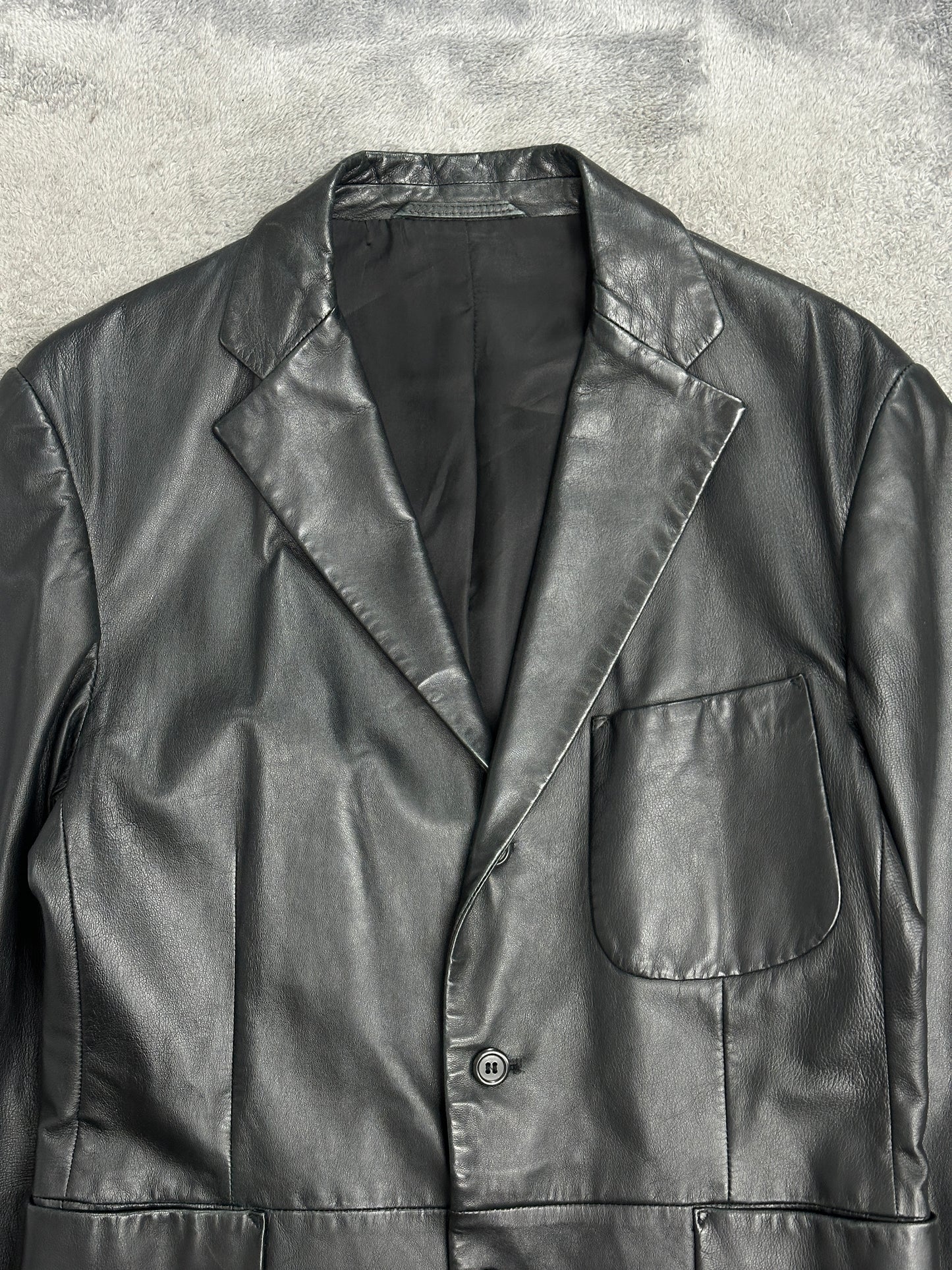 [50] 90s Polo Ralph Lauren Nappa Agnello Leather Blazer