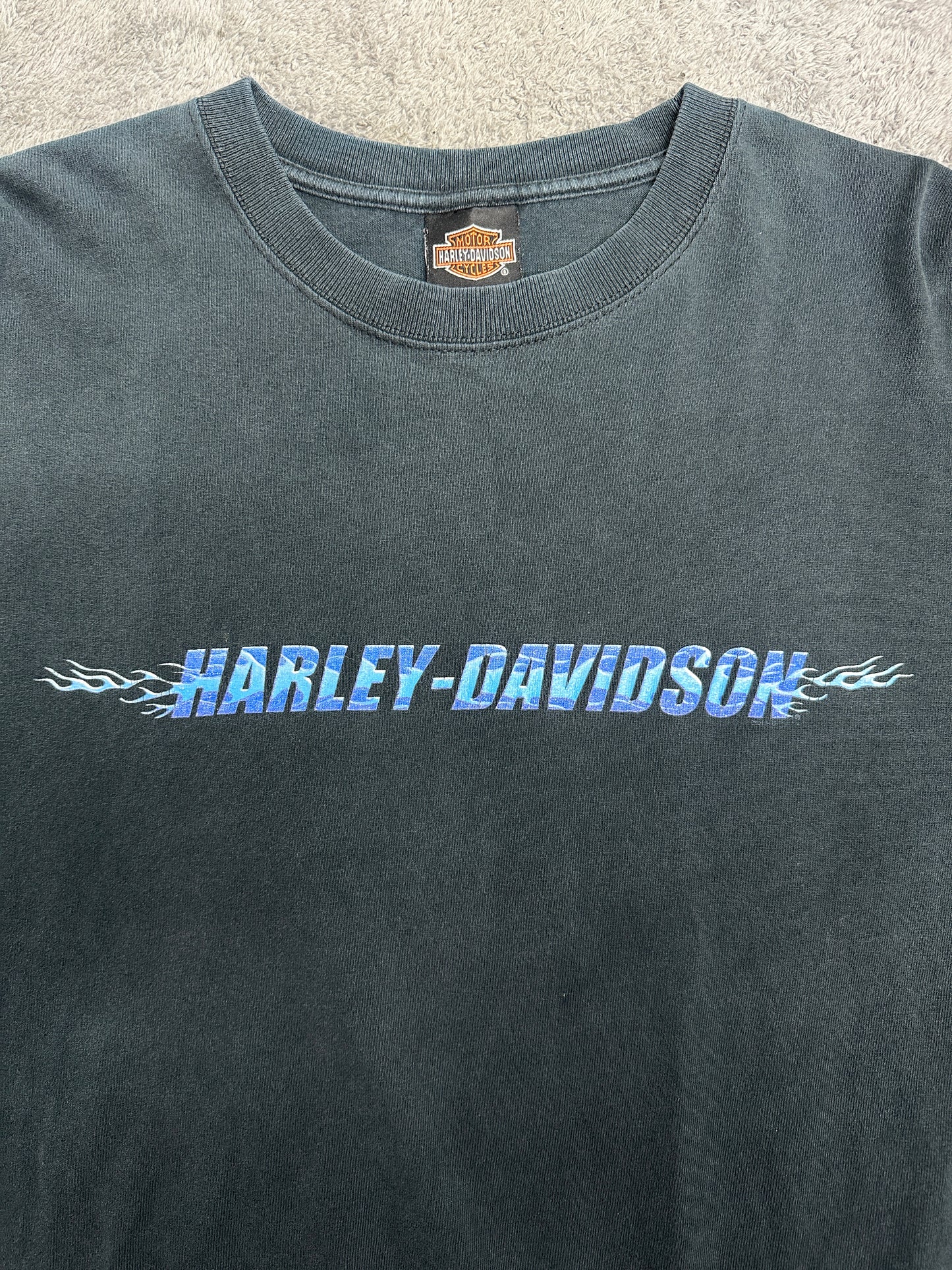 [XL] 00s Harley Davidson Blue Flame Long Sleeve