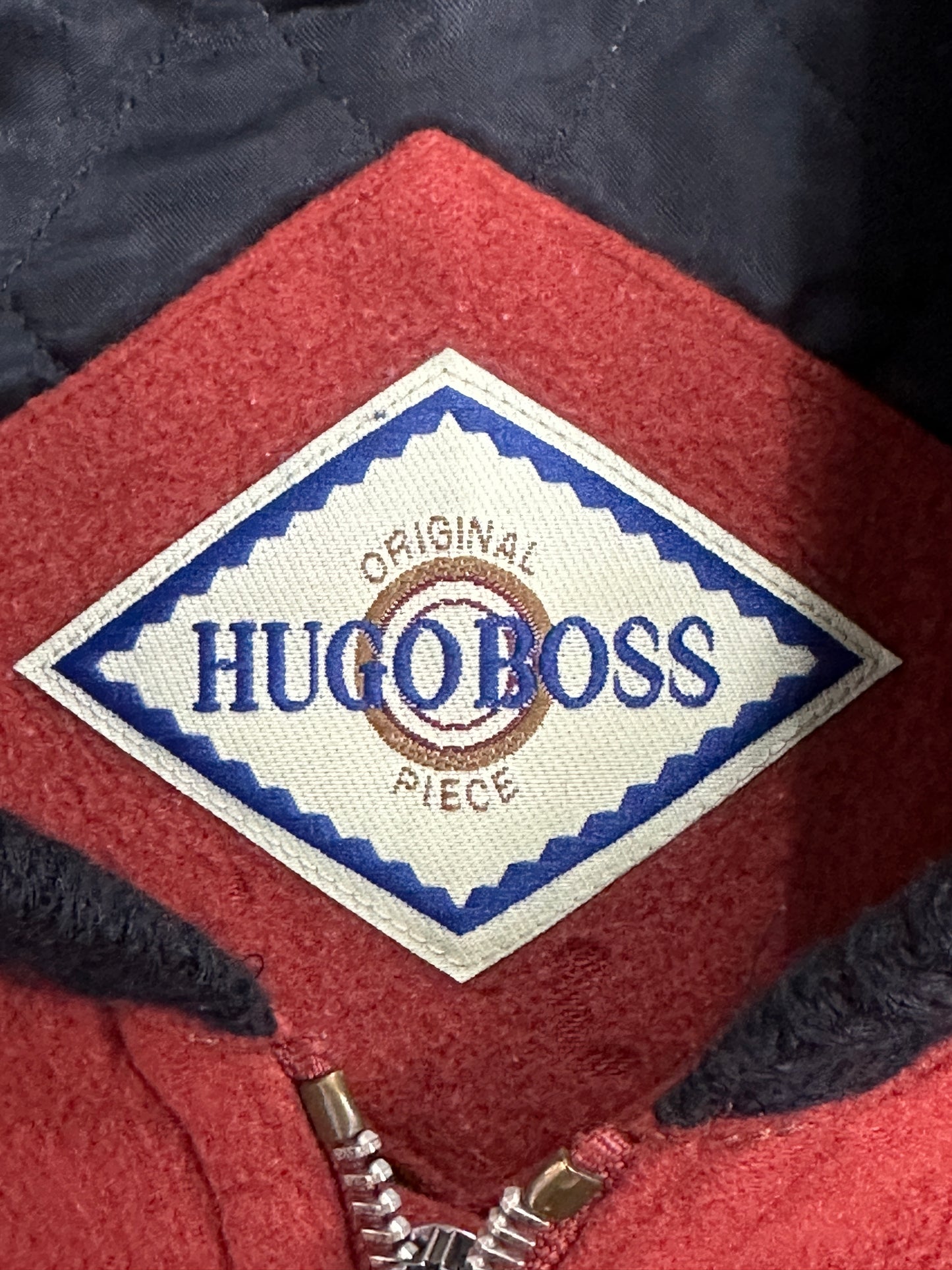 [L] 80s HUGO BOSS Orange Cashmere Bomber Jacket
