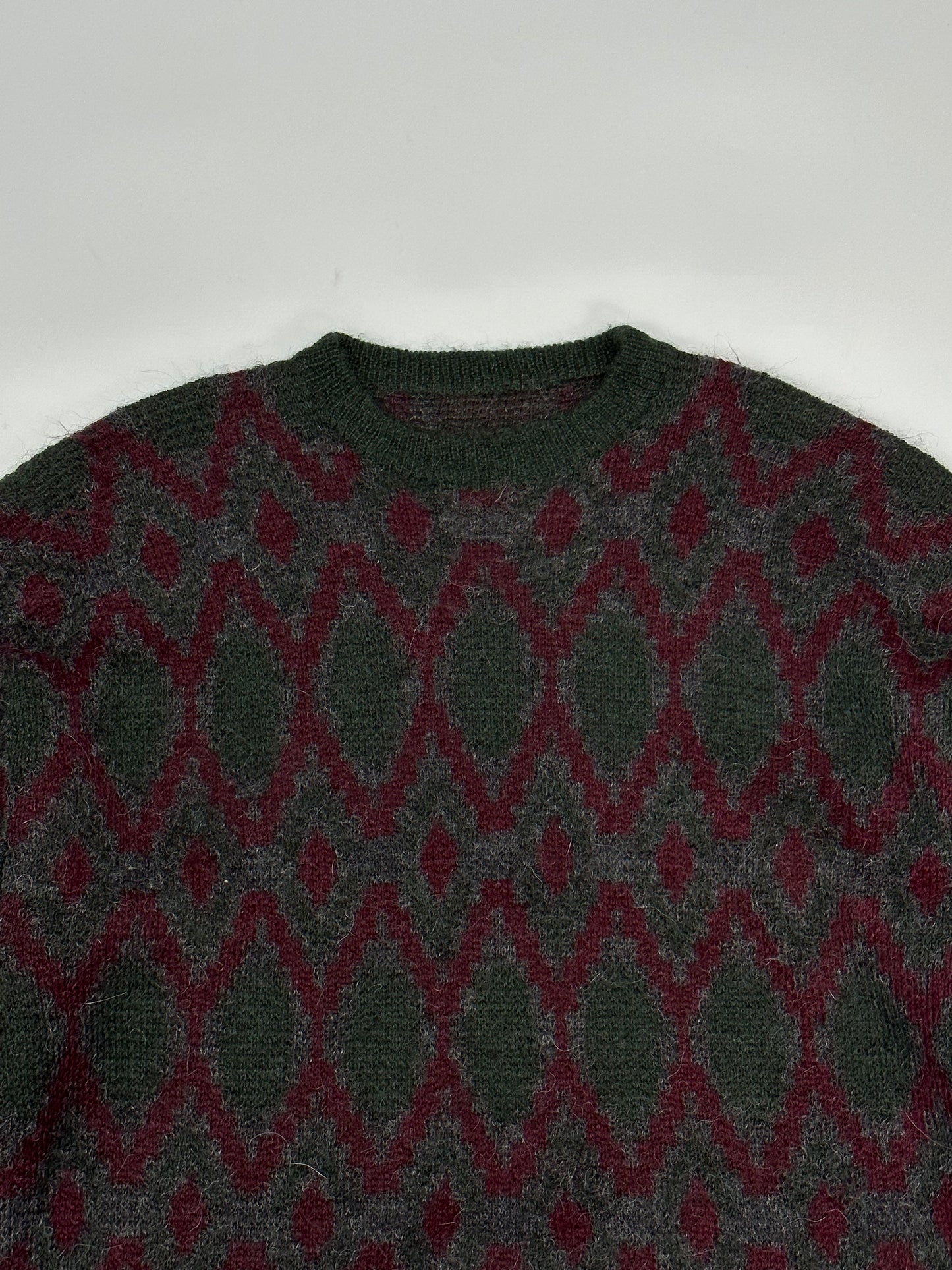 [M] Argyle pattern alpaca wool Sweater