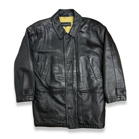 [L] 90s Allegri Lame Skin Leather Jacket