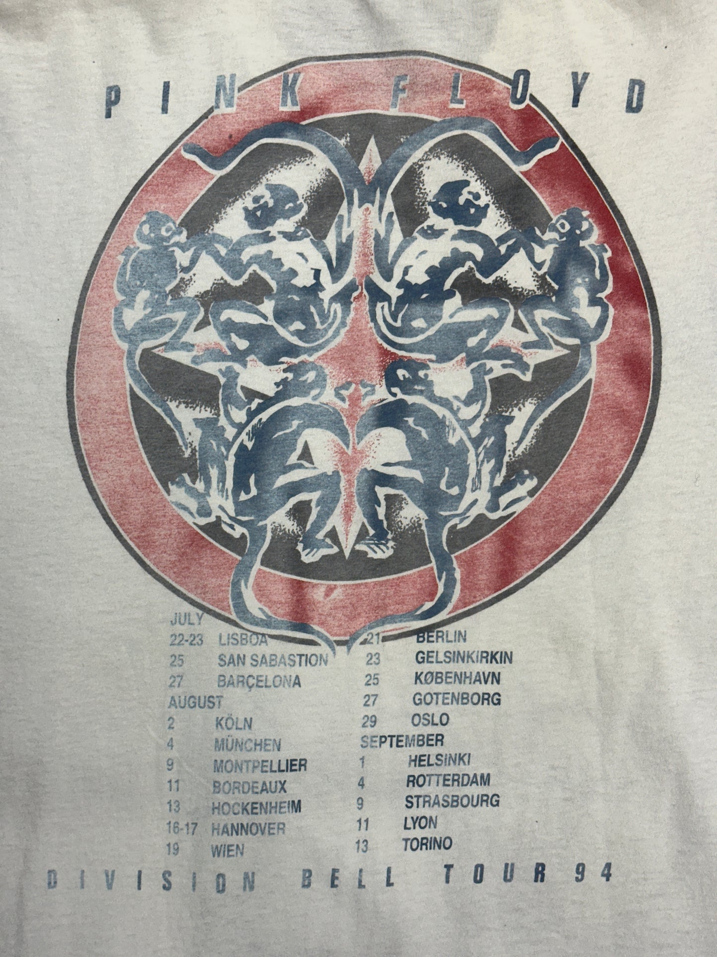 [XL] 1994' PINK FLOYD Division Bell Euro Tour Tee