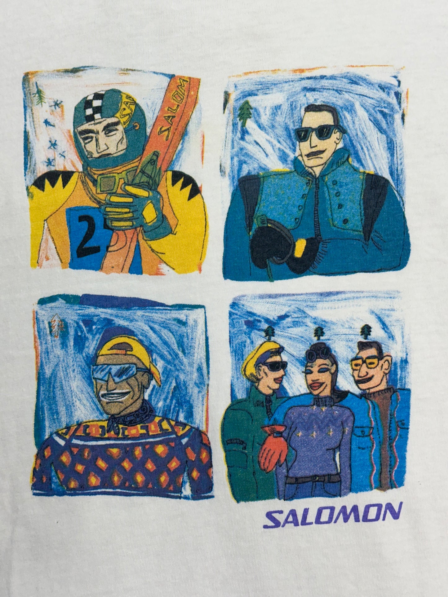 [L] Late 80s SALOMON Ski Cartoon Tee