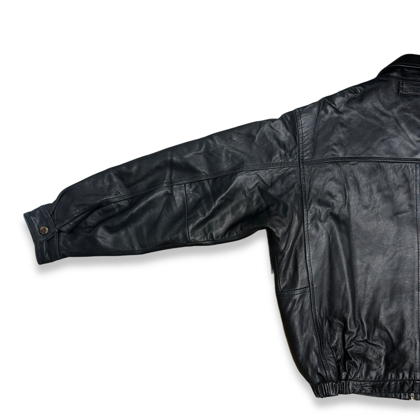 [44] 90s Nautica Leather Bomber Jacket