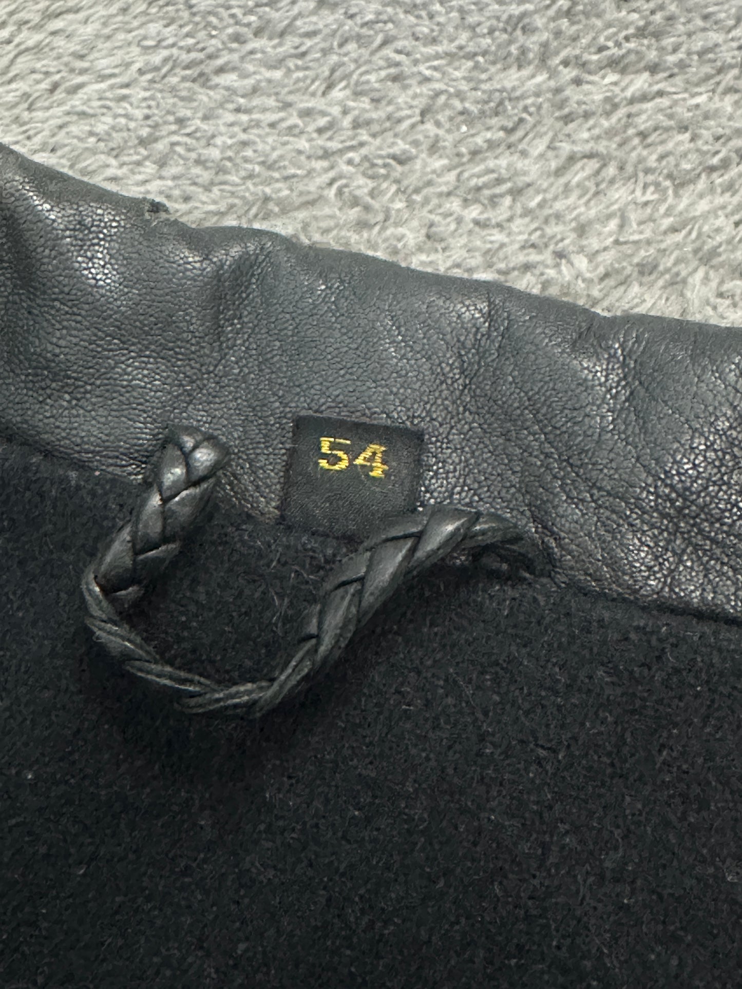 [54] 80s HUGO BOSS Leather Car Coat