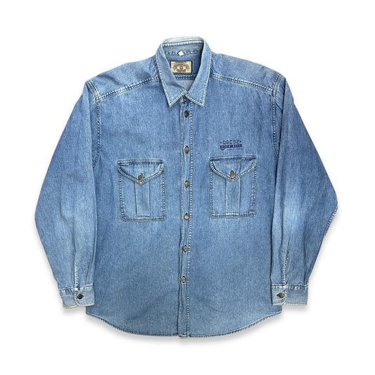 [L] 80s Armani Jeans Denim Wear Shirt