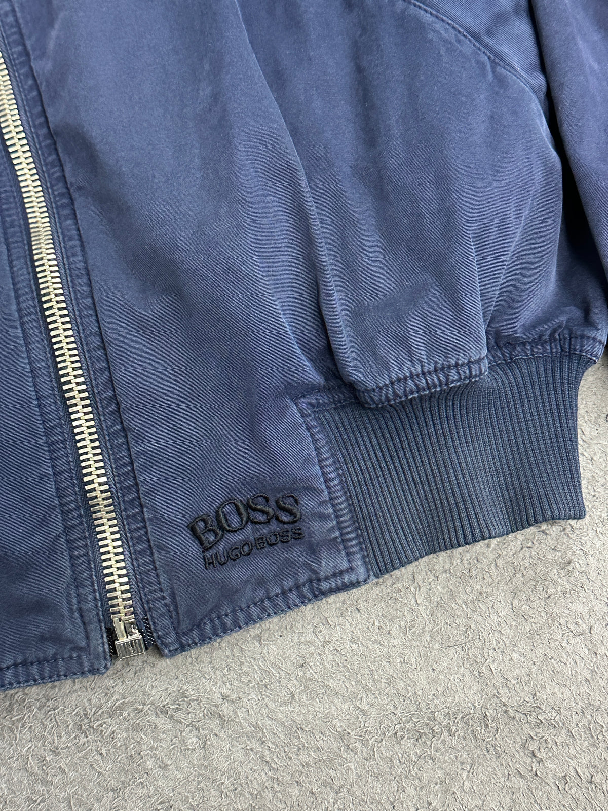 [48] 90s HUGO BOSS Italy Navy Bomber Jacket