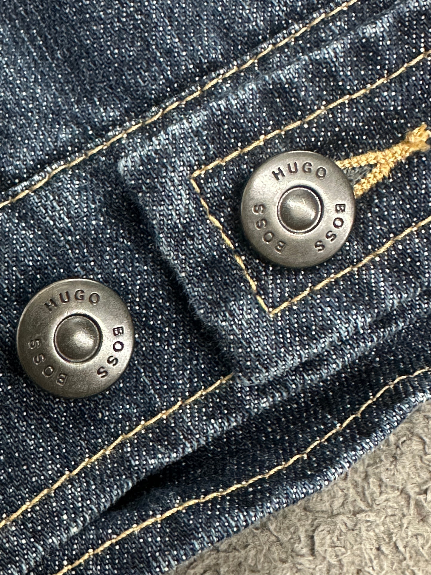 [XL] 2006' Hugo Boss Curved Line Denim Zip-up Jacket