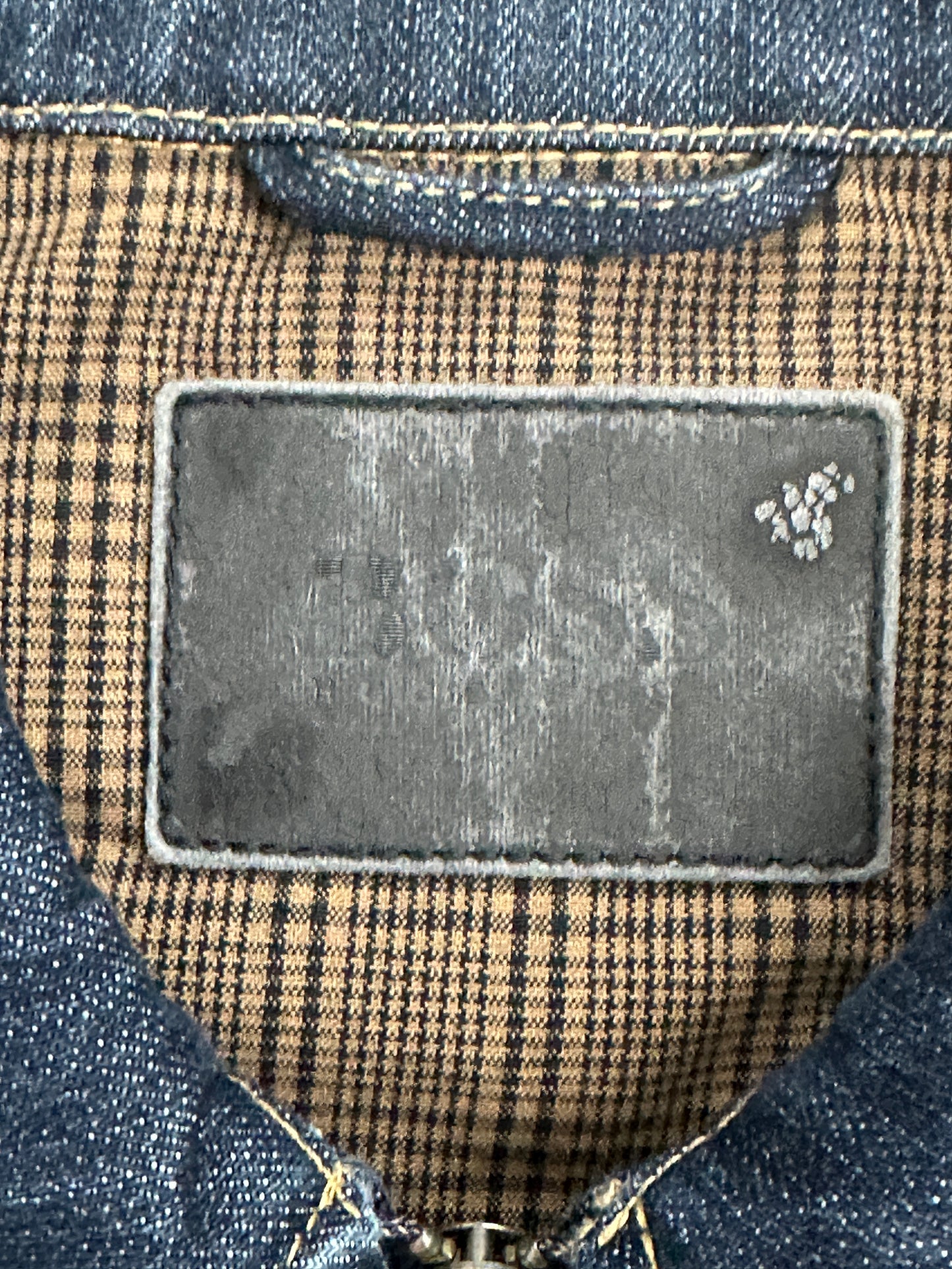 [XL] 2006' Hugo Boss Curved Line Denim Zip-up Jacket