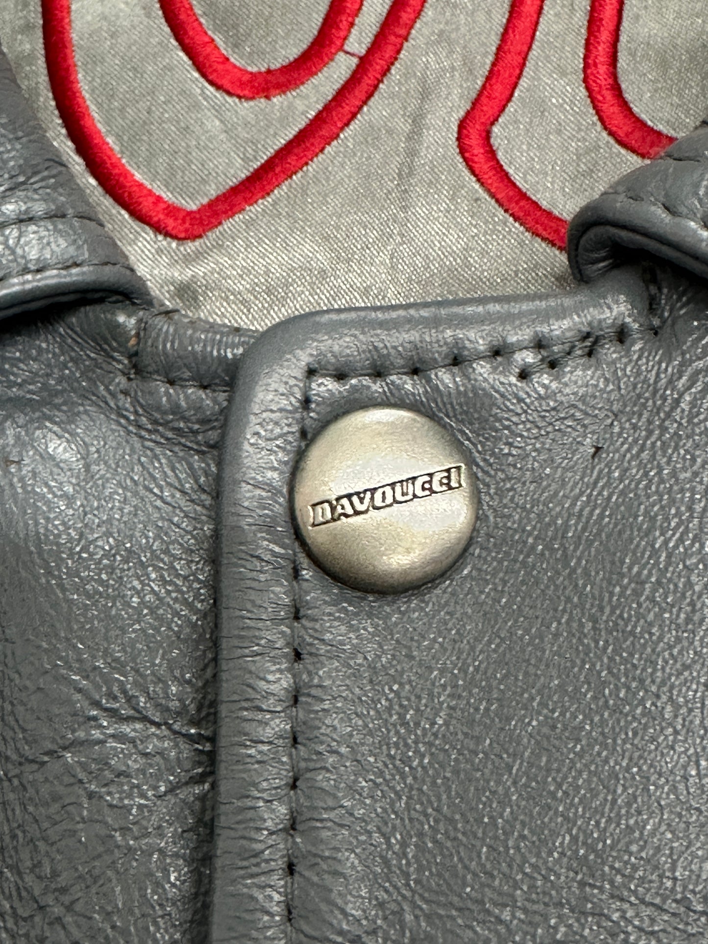 [XXL] 90s DAVOUCCI Leather Bomber Jacket