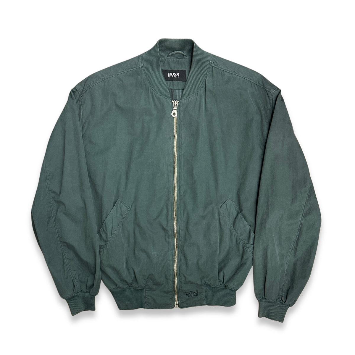 [50] 90s HUGO BOSS Italy Green Bomber Jacket