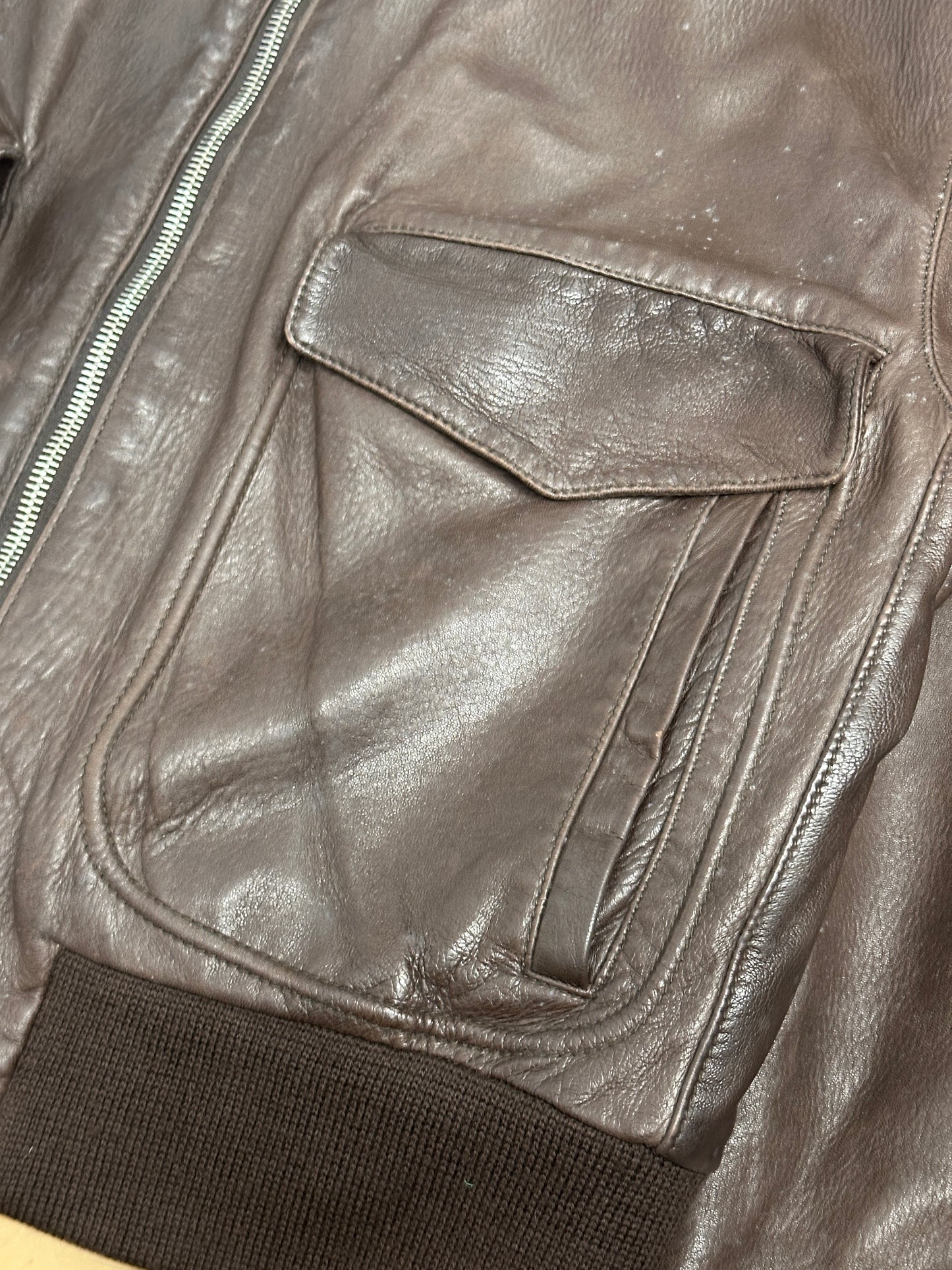[XL] 90s HUGO BOSS A-2 Leather Jacket
