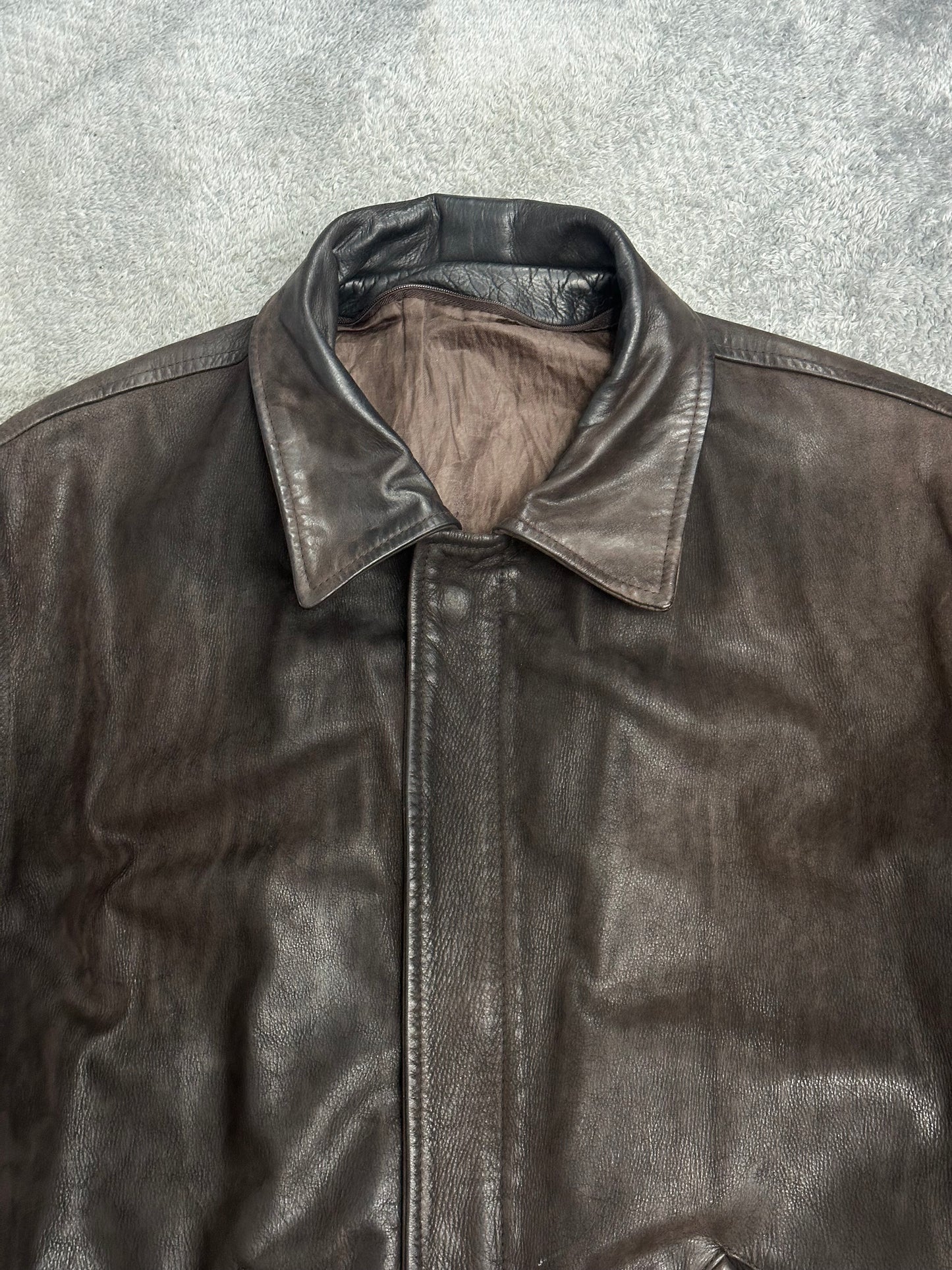 [L] 90s Vera Pelle Vegetable Leather Jacket