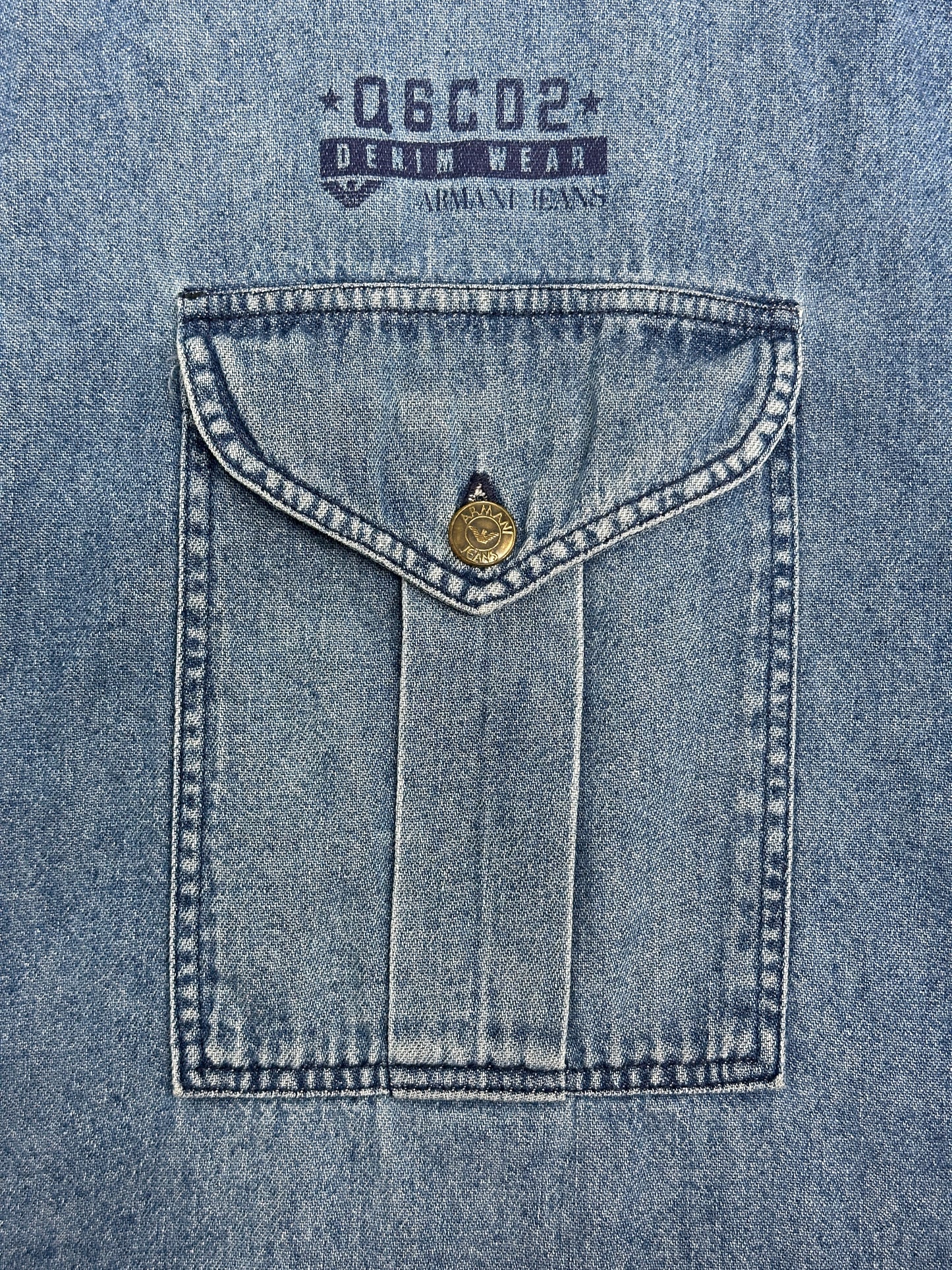 [L] 80s Armani Jeans Denim Wear Shirt