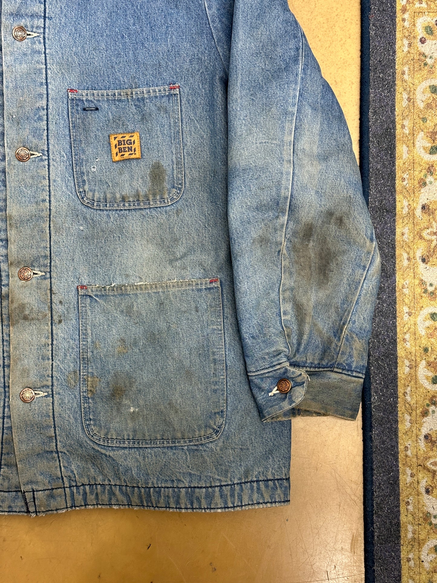 [XL] 80s Big Ben Distressed Denim Chore Jacket