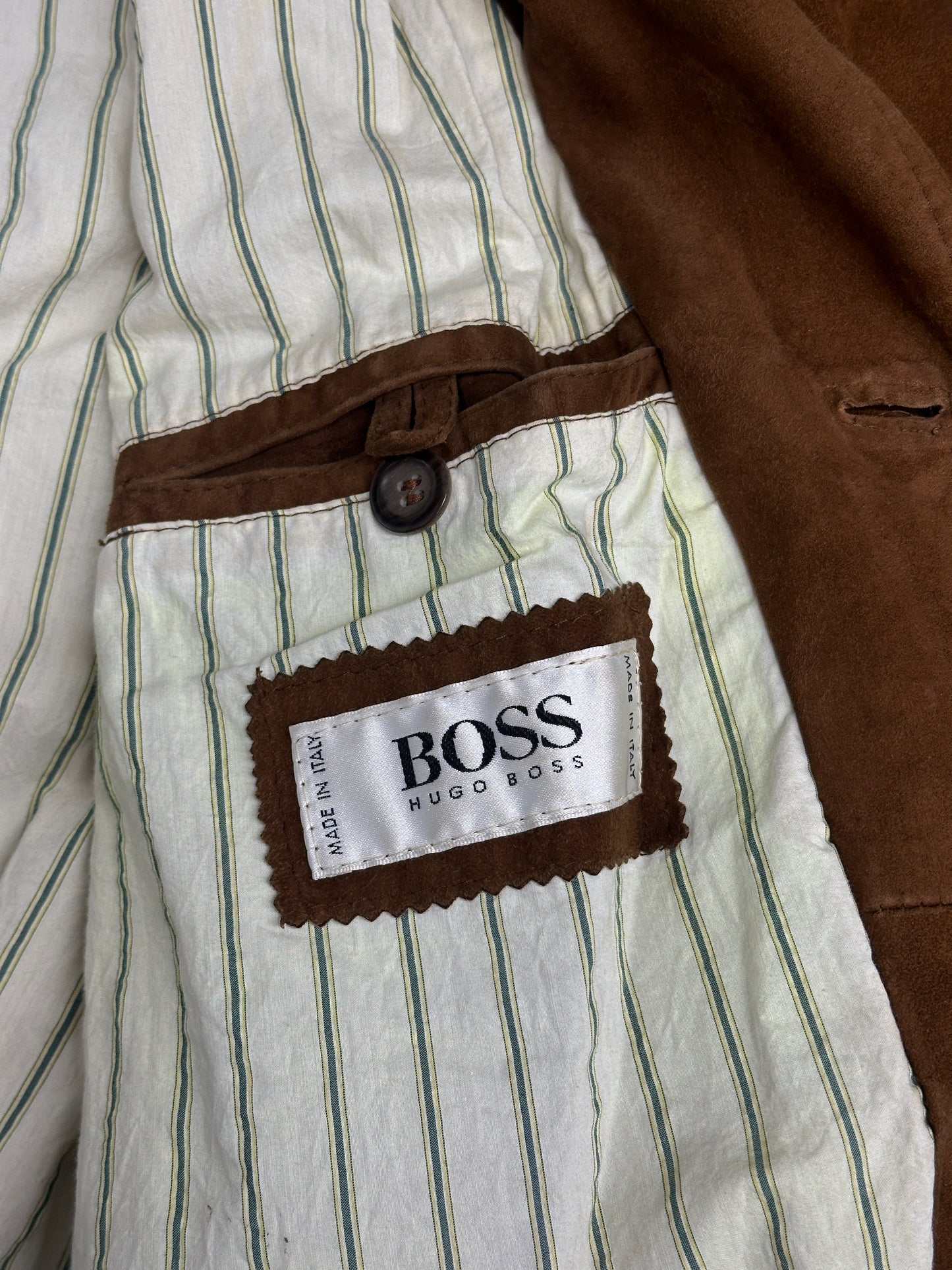 [XL] 90s HUGO BOSS Suede Leather Jacket