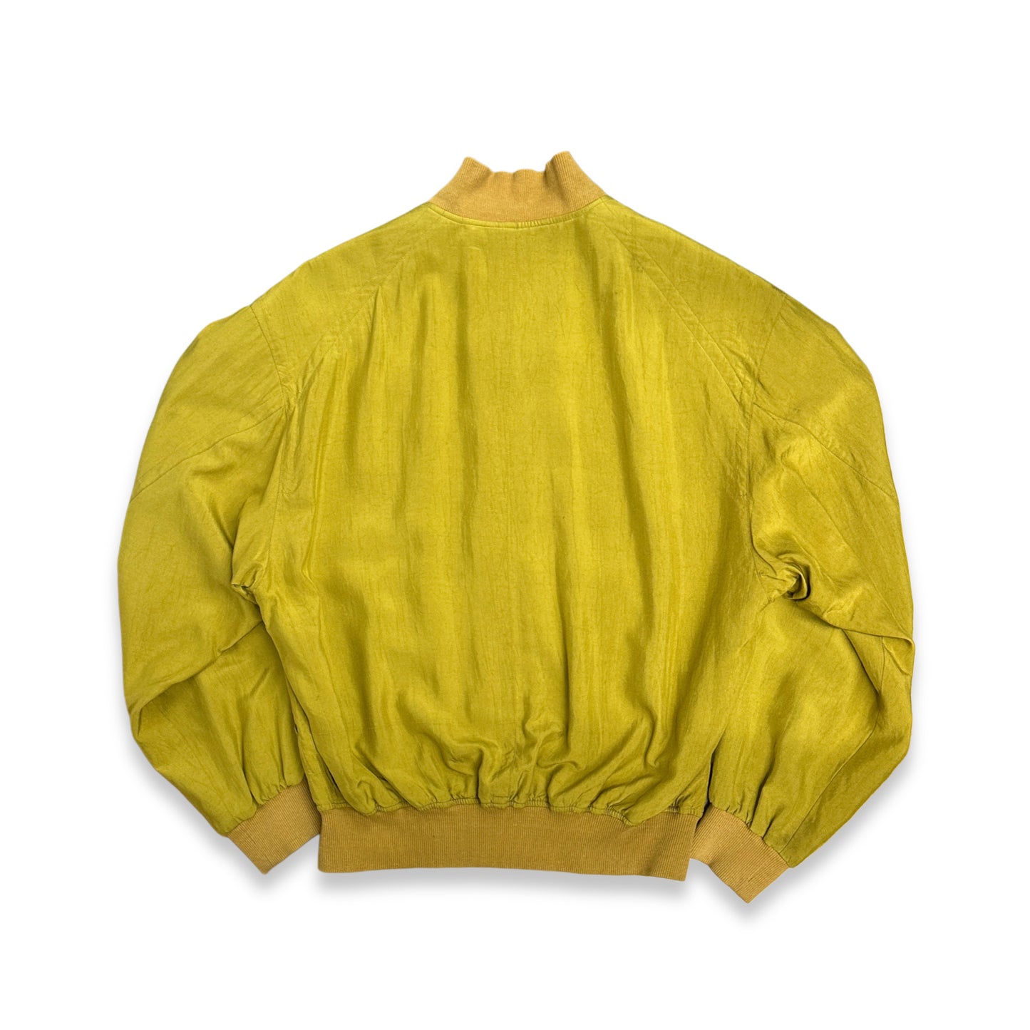 [48] 80s HUGO BOSS Yellow Silk Bomber Jacket