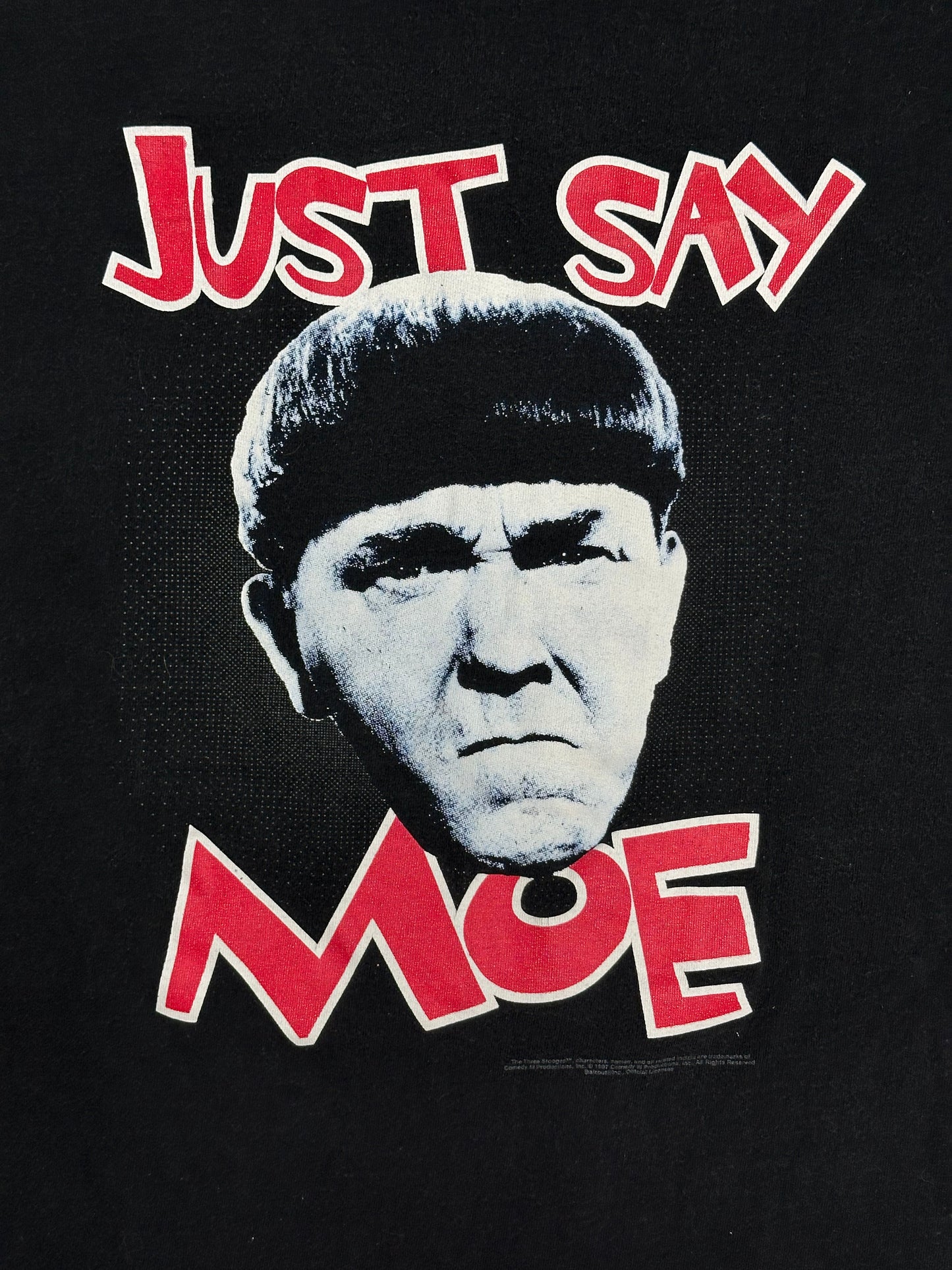 [L] 1997' three Stooges 'Say Moe' Tee
