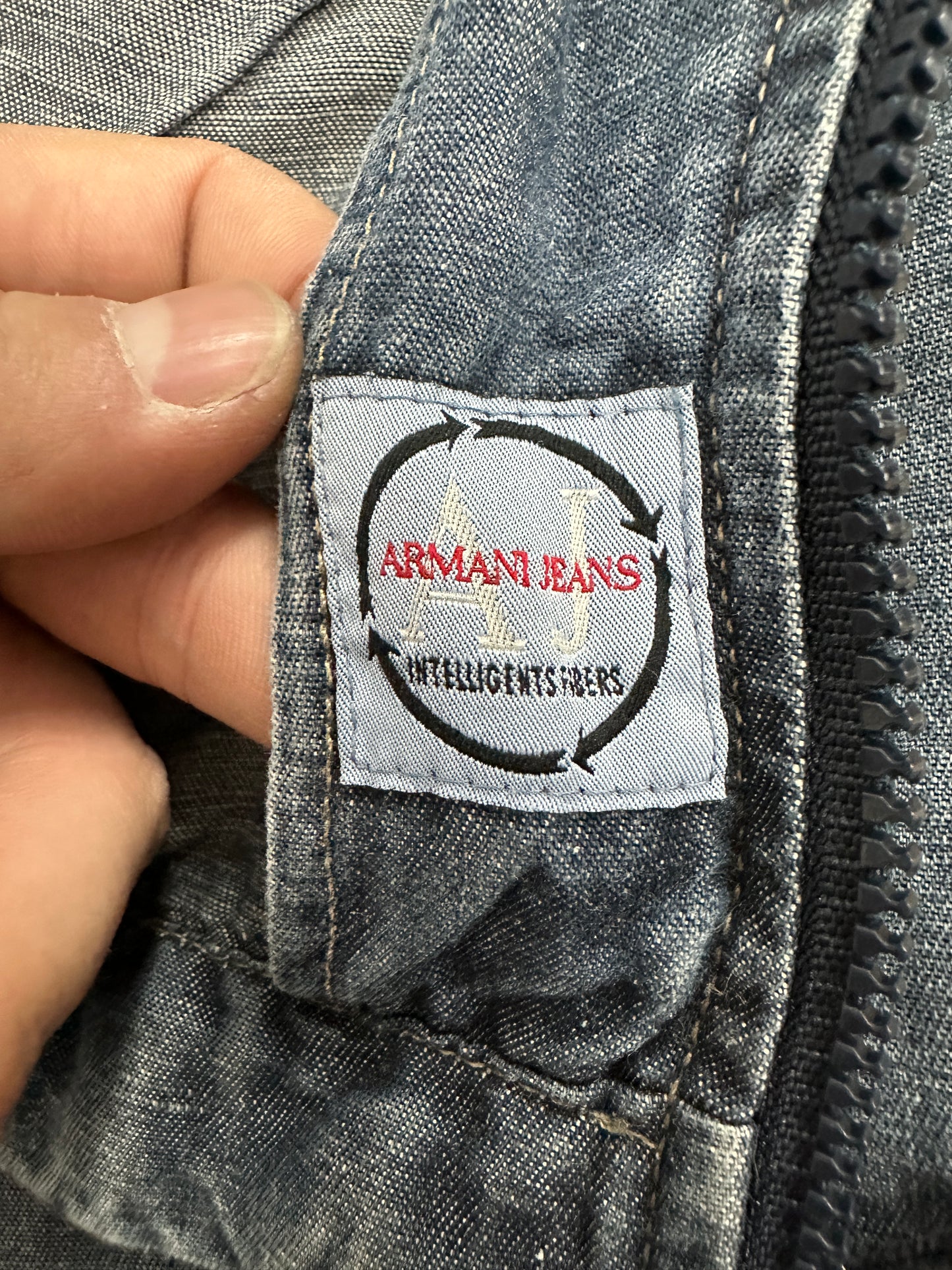 [50] 90s Armani Jeans Denim Zip-up Jacket