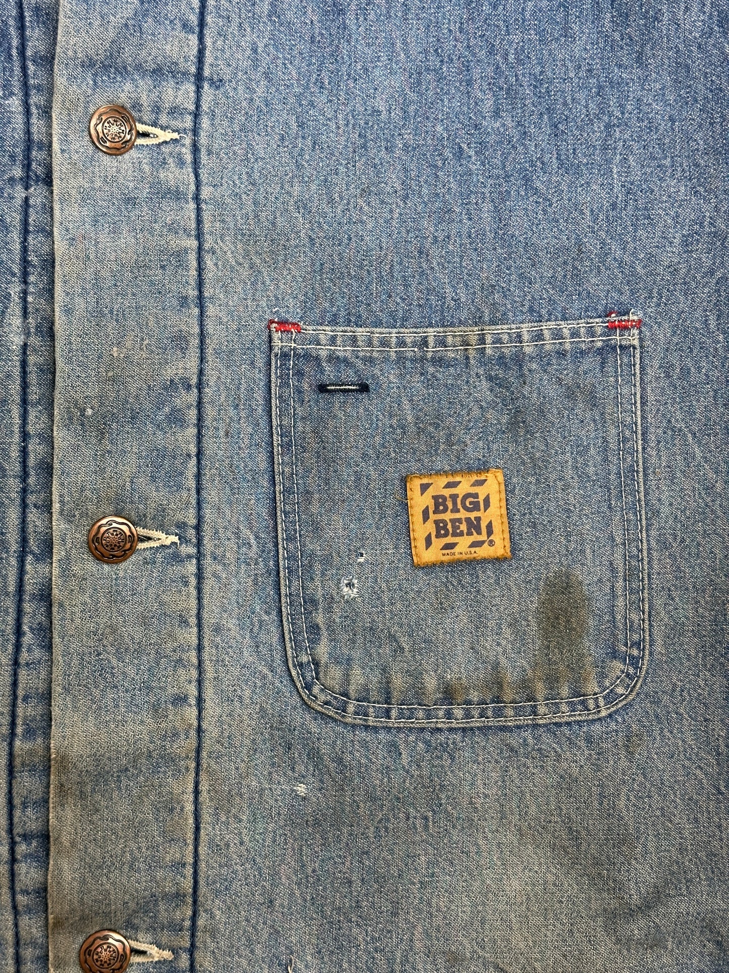 [XL] 80s Big Ben Distressed Denim Chore Jacket