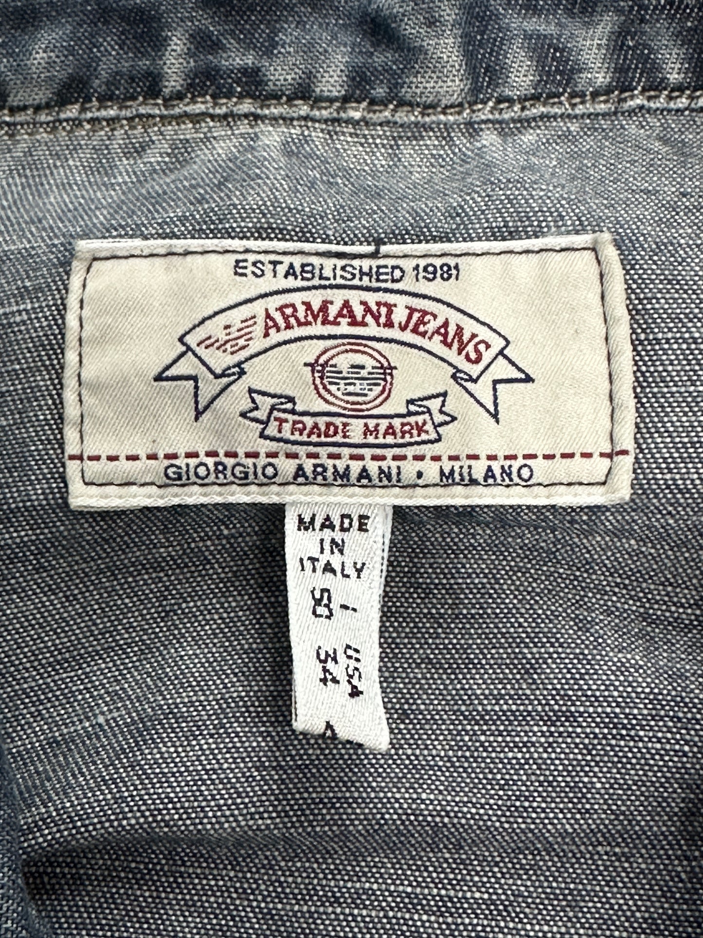 [50] 90s Armani Jeans Denim Zip-up Jacket