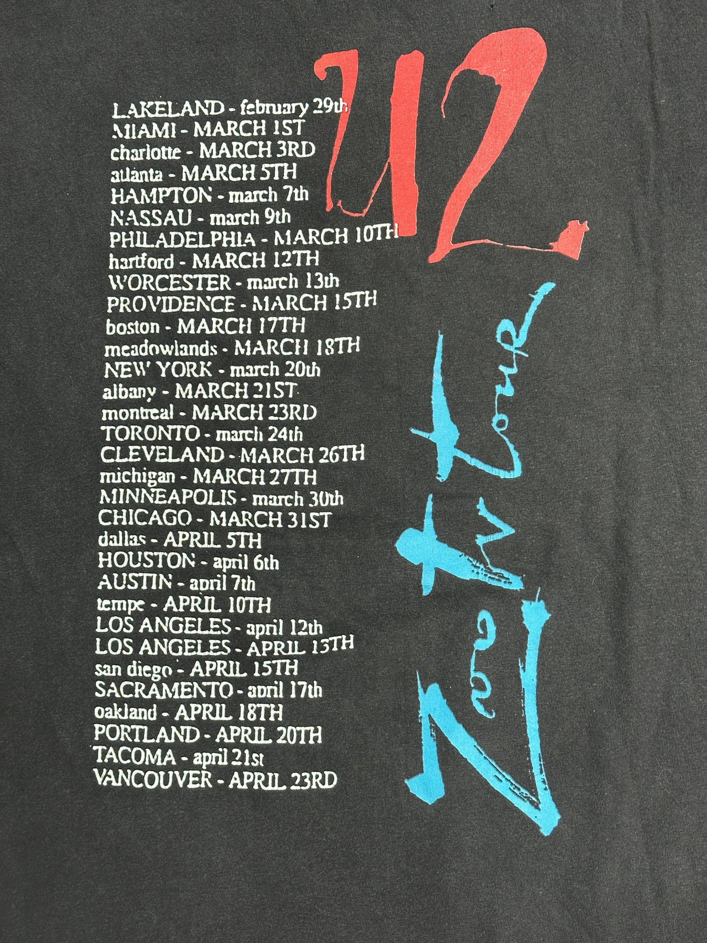 [L] 1991' U2 Zootv Tour Tee