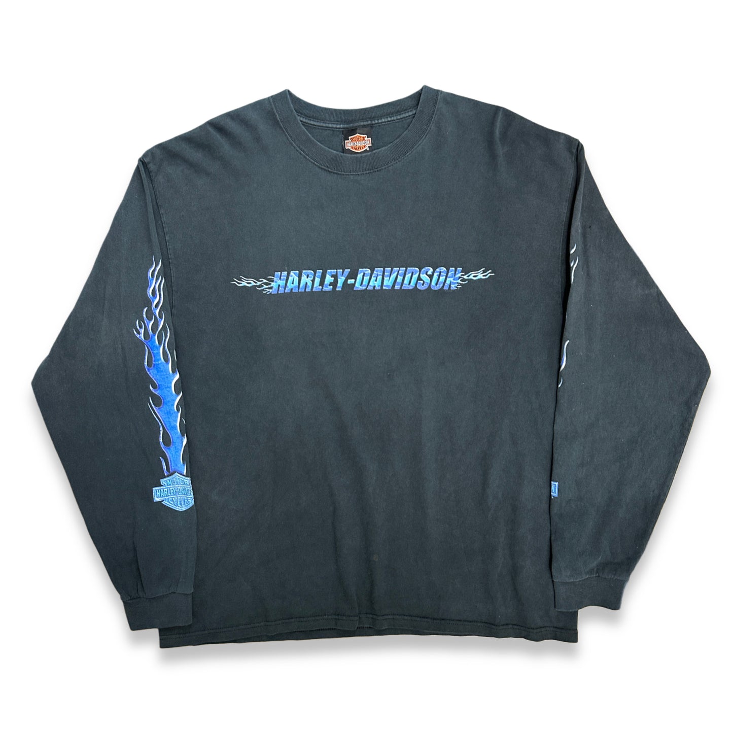 [XL] 00s Harley Davidson Blue Flame Long Sleeve