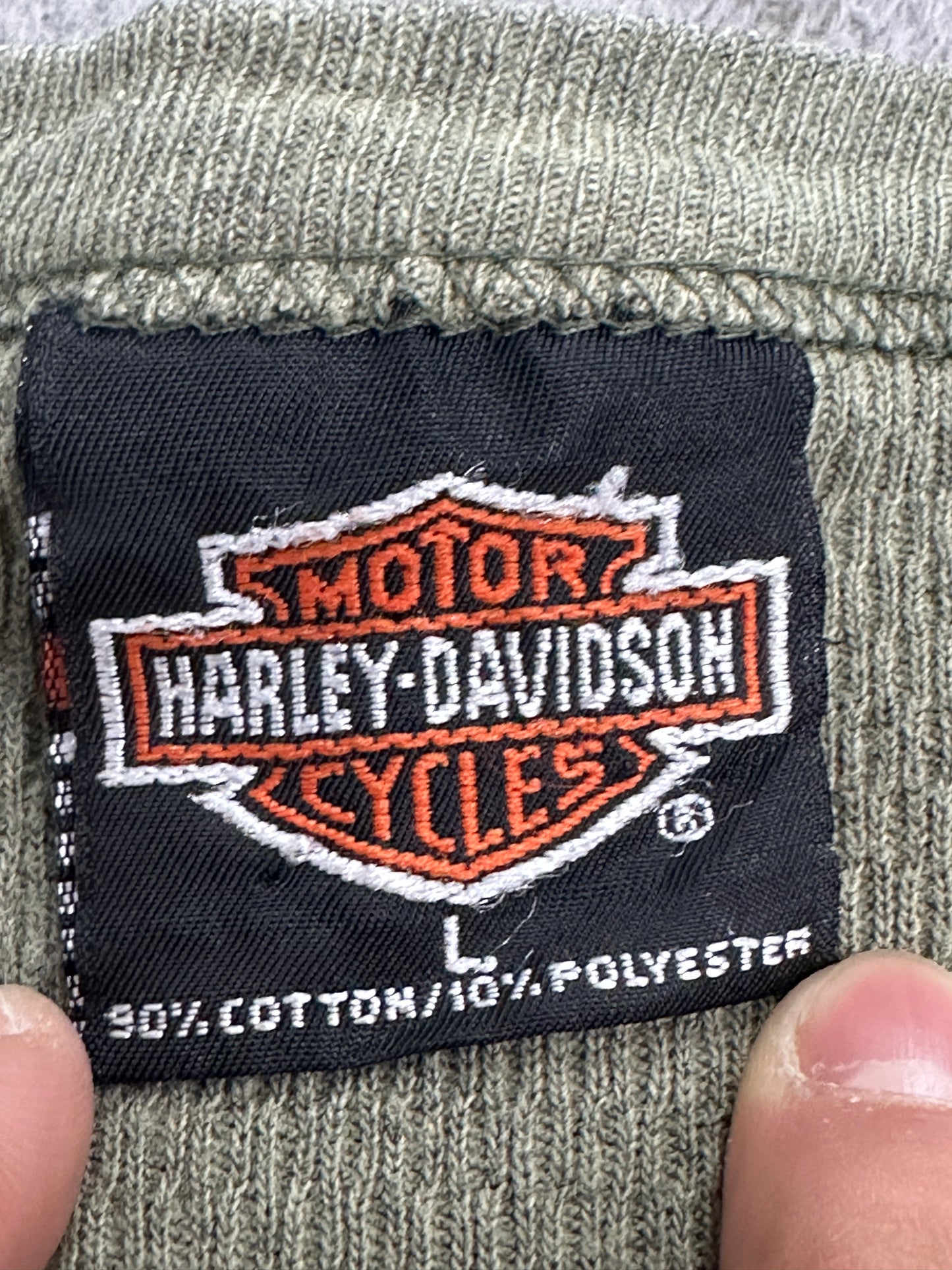 [L] 90s Harley Davidson Thermal Long Sleeve