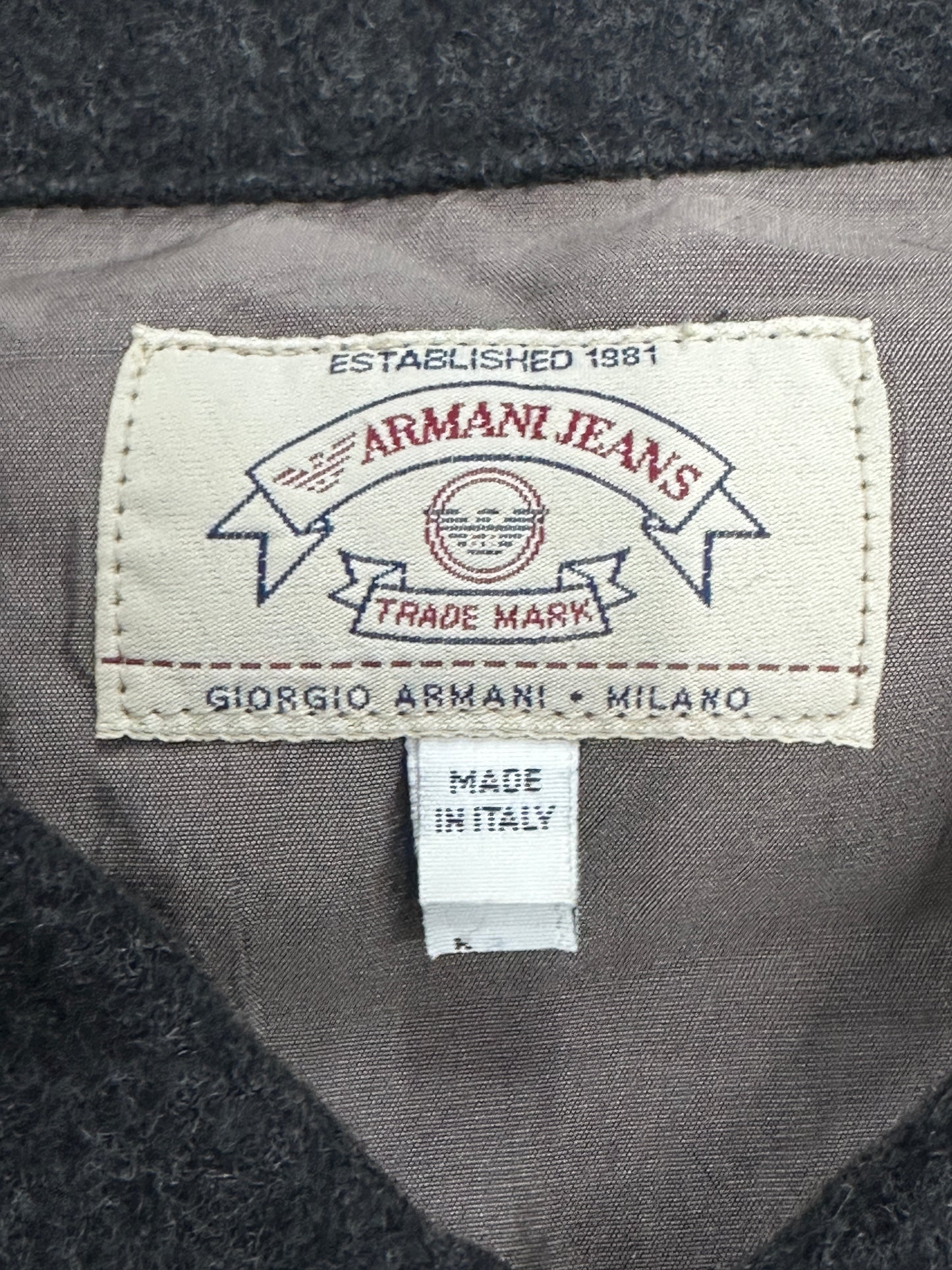[XL] 90s Armani Jeans Wool Trucker Jacket