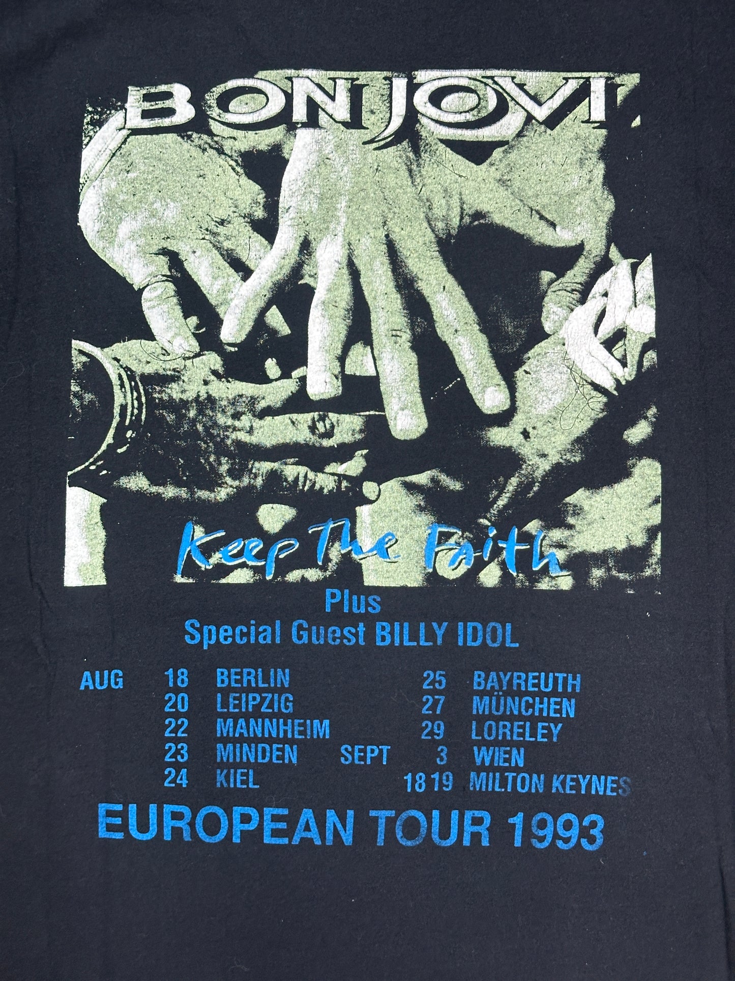 [L] 1993' BON JOVI 'Keep The Faith' Euro Tour Tee