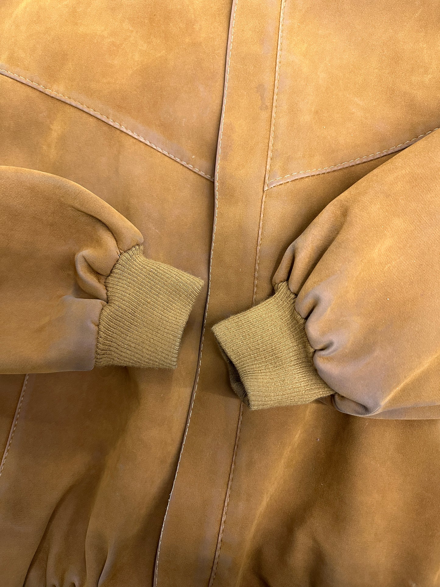[XXL] 90s Italy Suede Leather Bomber Jacket