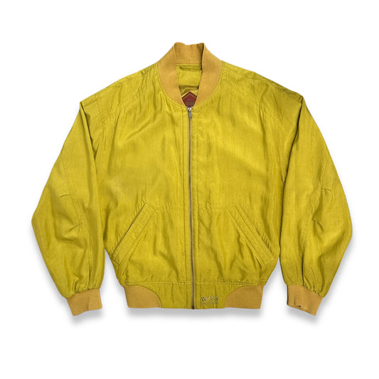 [48] 80s HUGO BOSS Yellow Silk Bomber Jacket