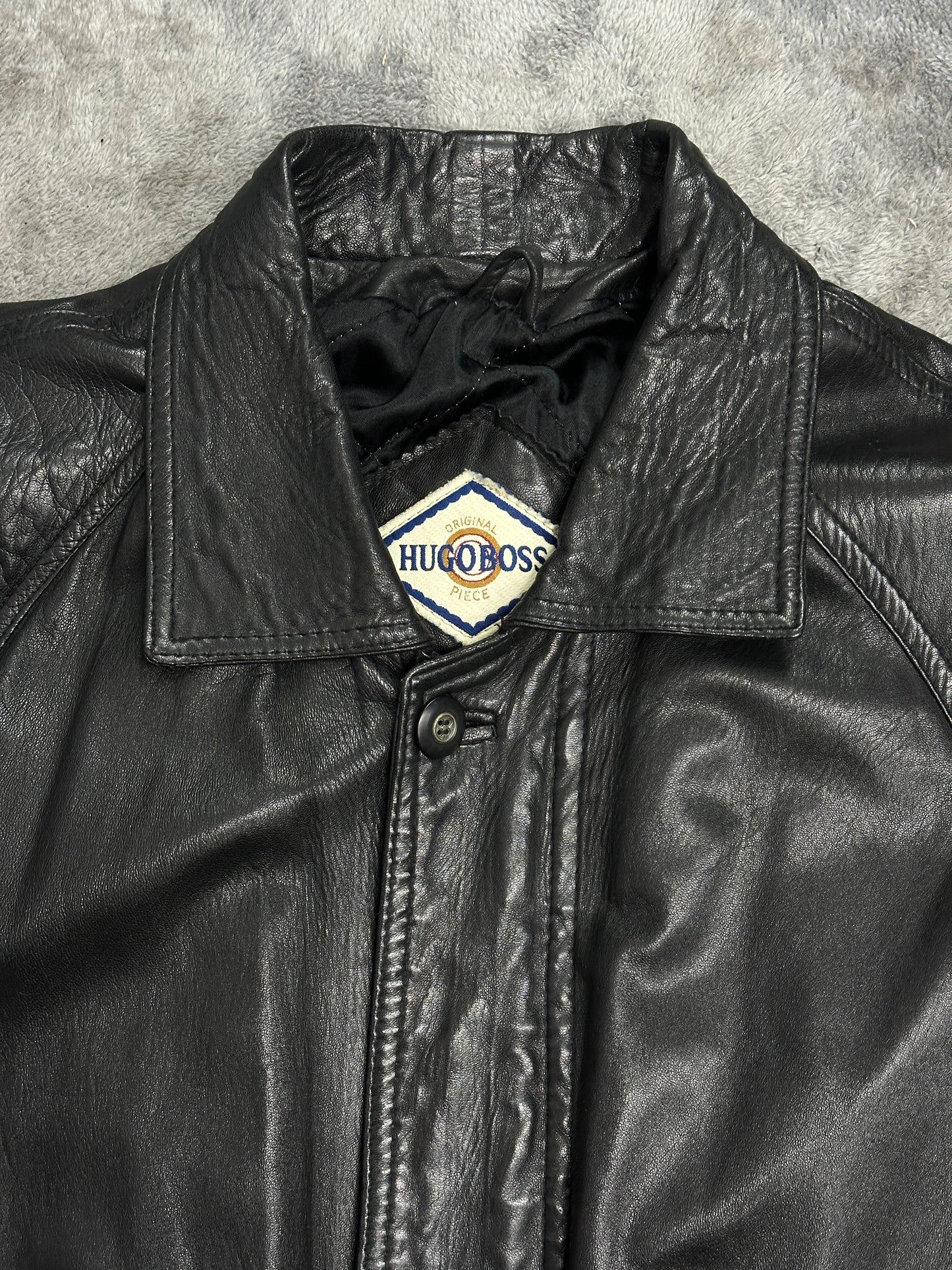 [52] 80s HUGO BOSS Leather Jacket