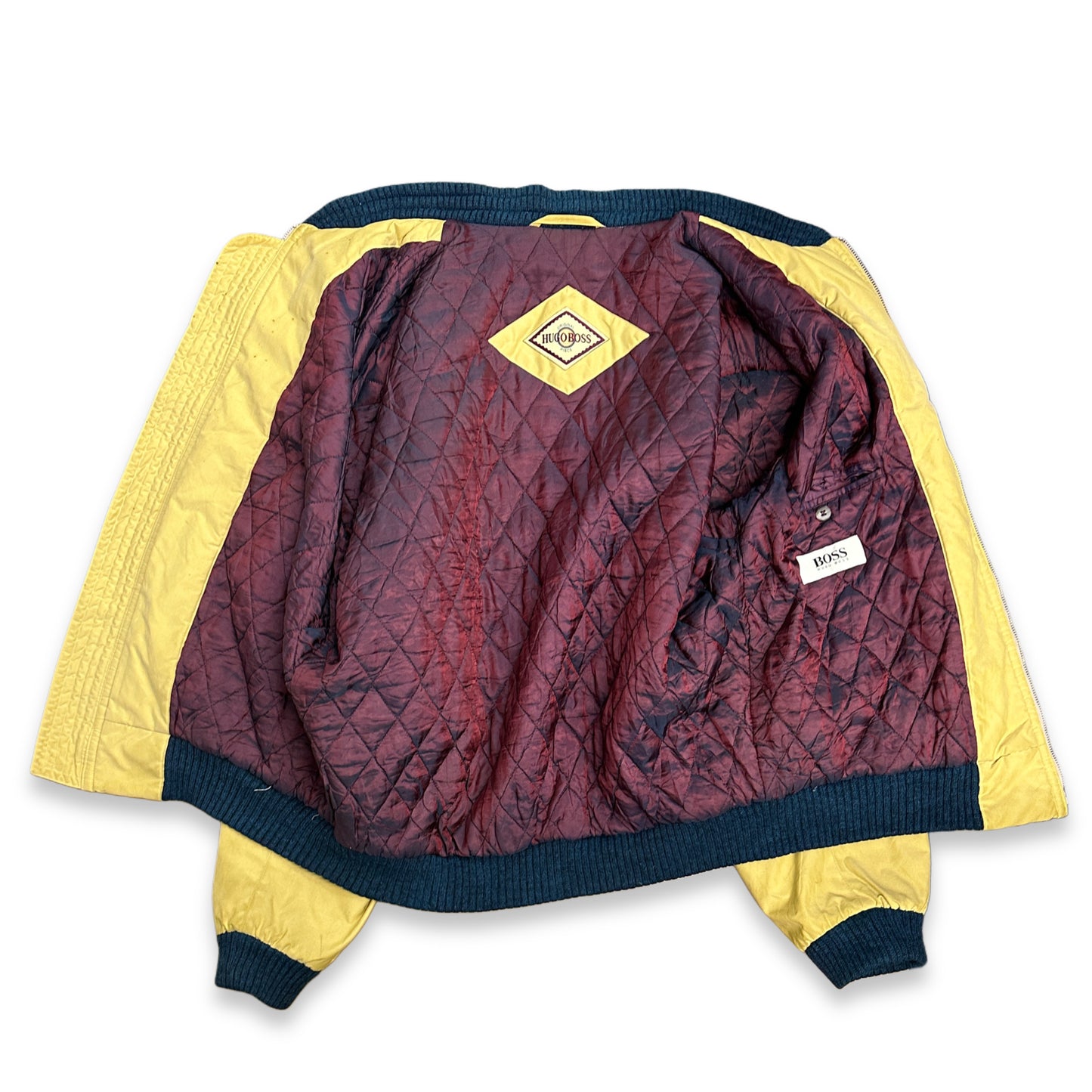 [XXL] 80s HUGO BOSS Yellow Bomber Jacket