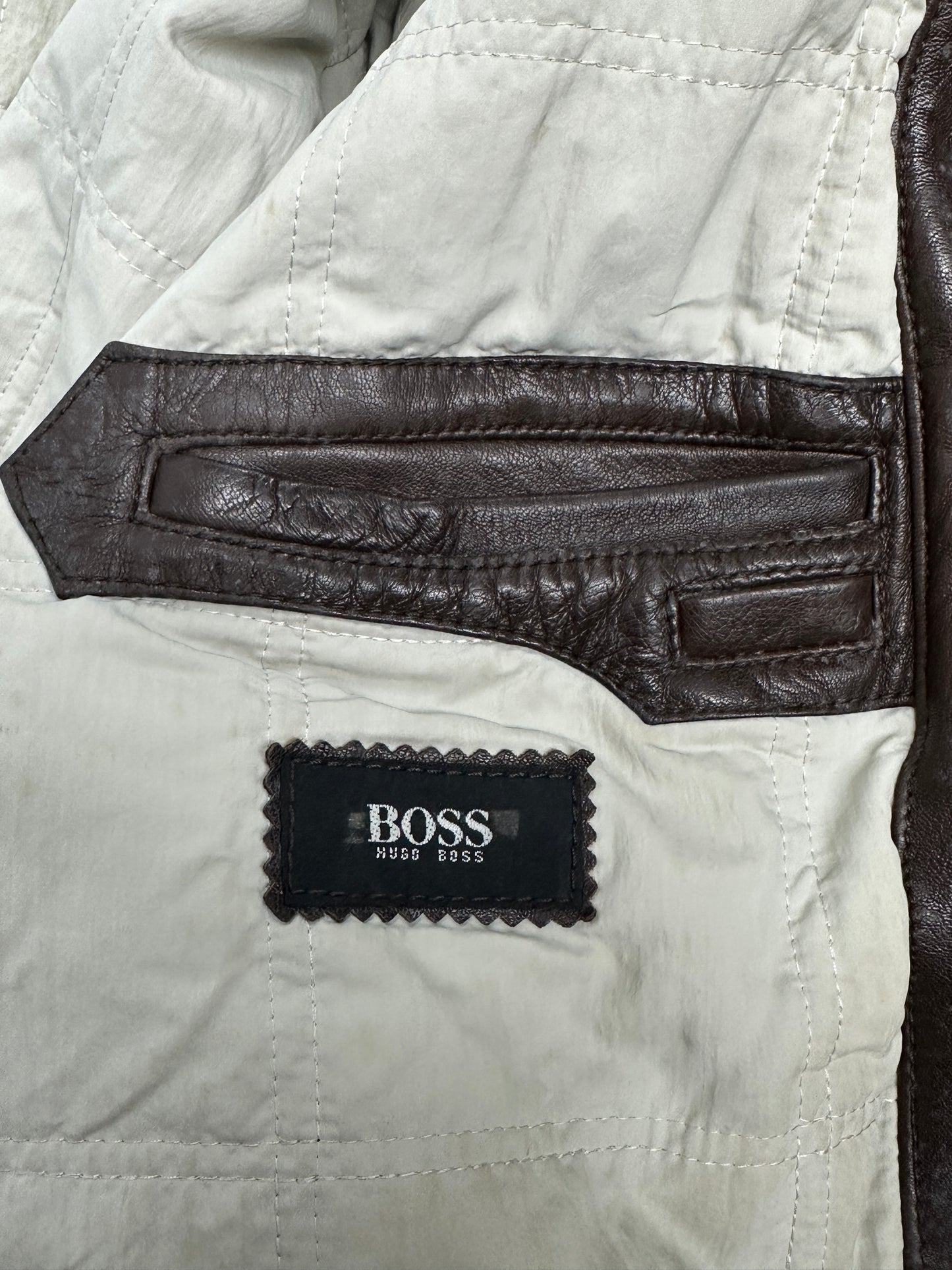 [XL] 90s HUGO BOSS A-2 Leather Jacket