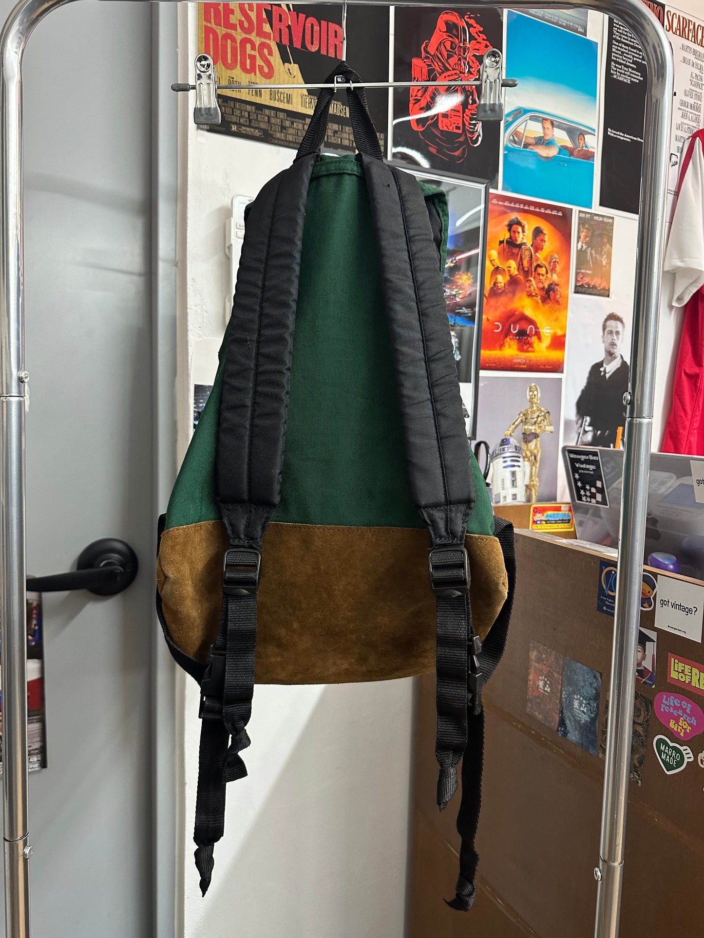 90s Eastpak Suede leather Backpack