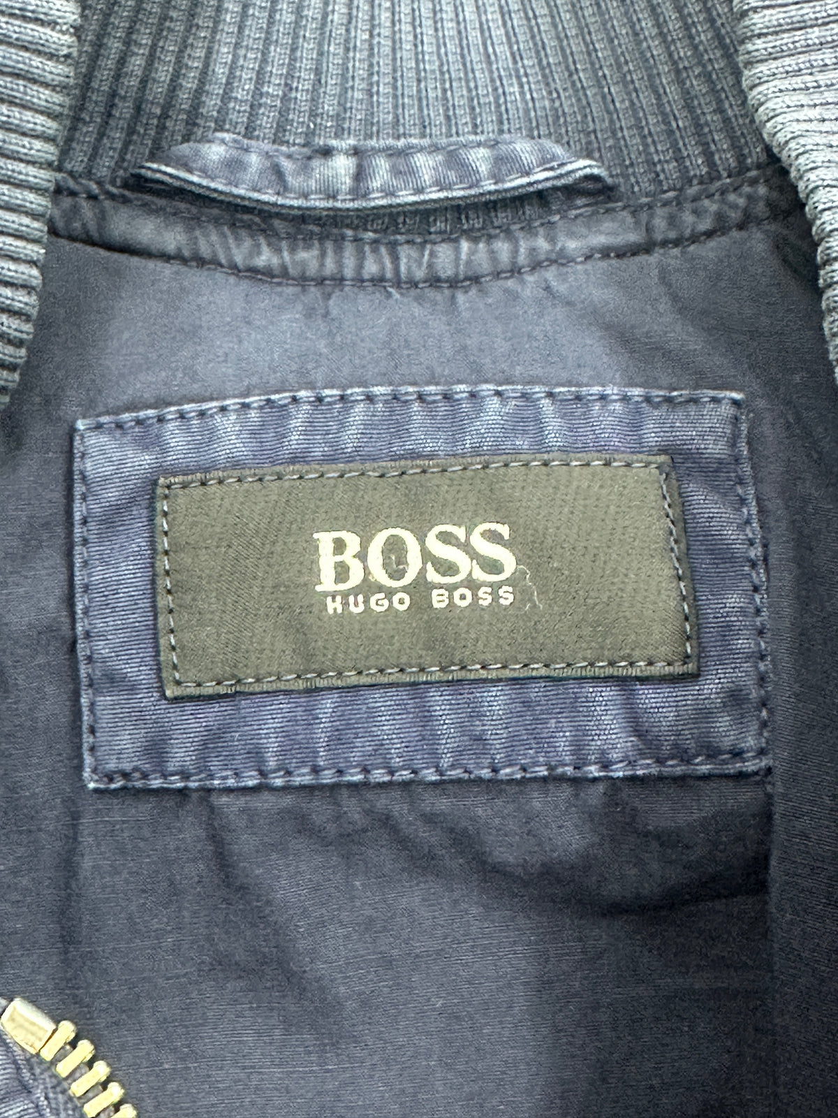 [48] 90s HUGO BOSS Italy Navy Bomber Jacket