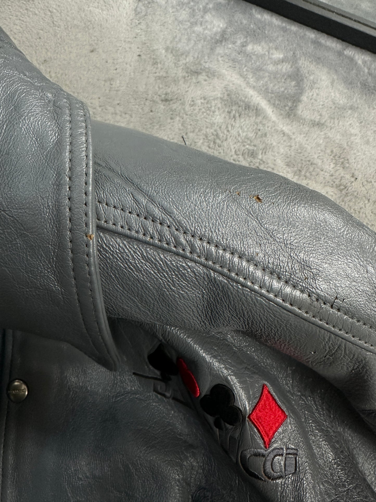[XXL] 90s DAVOUCCI Leather Bomber Jacket