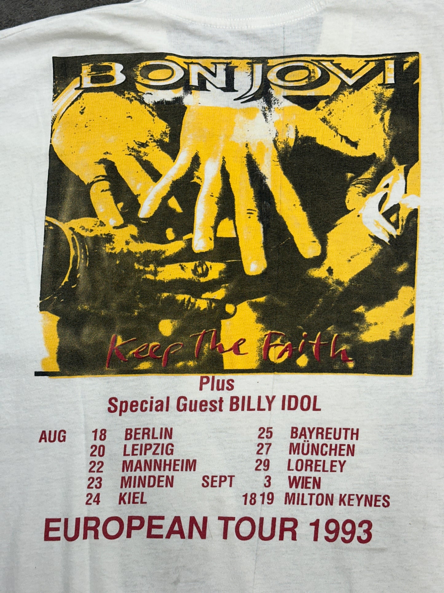 [XL] 1993' Bon Jovi 'Keep The Faith' Euro Tour Tee