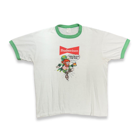 [XL] 1986' Budweiser Beer Promo Ringer Tee
