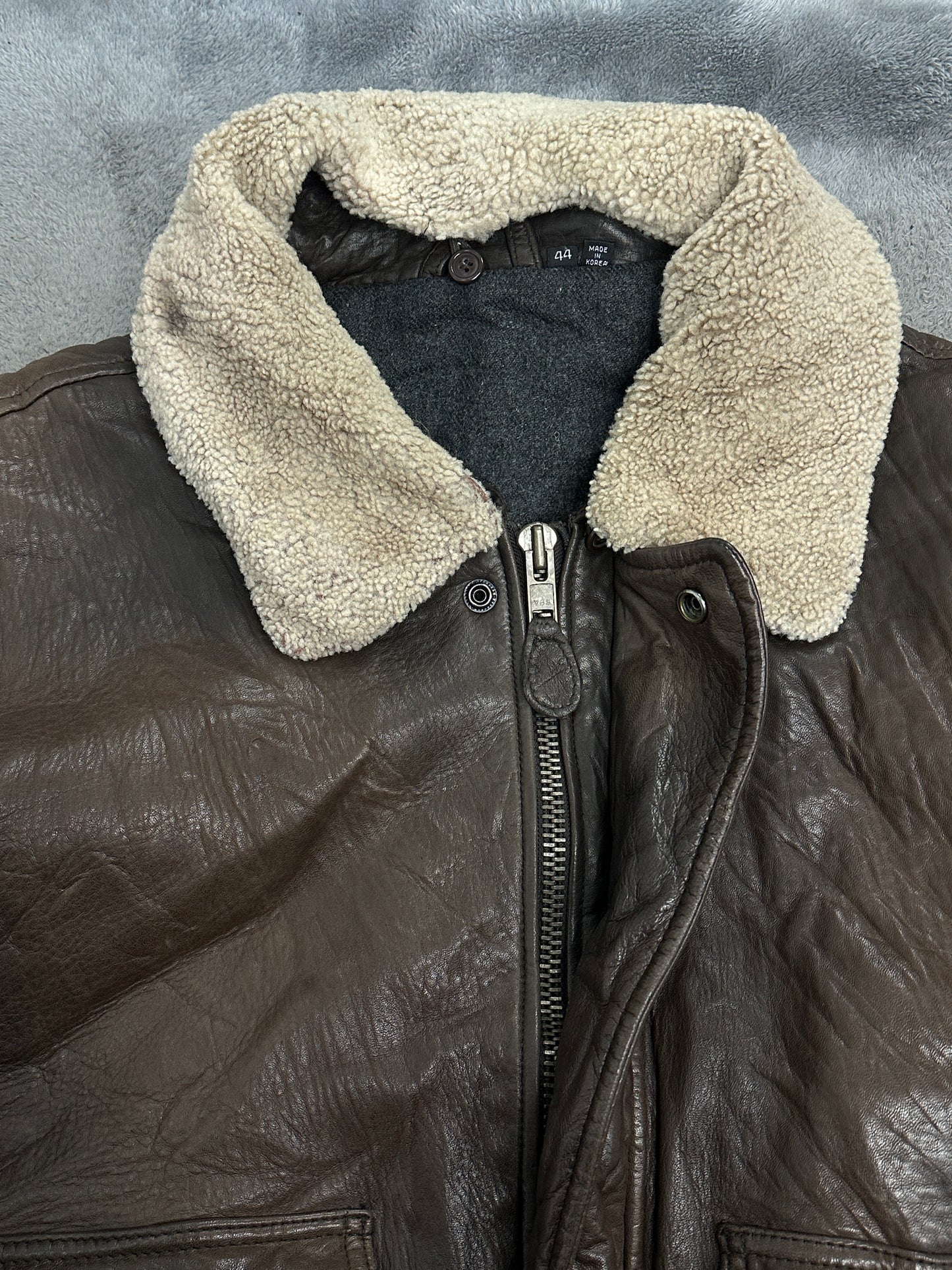 [44] 90s HUGO BOSS Aviator Leather Jacket