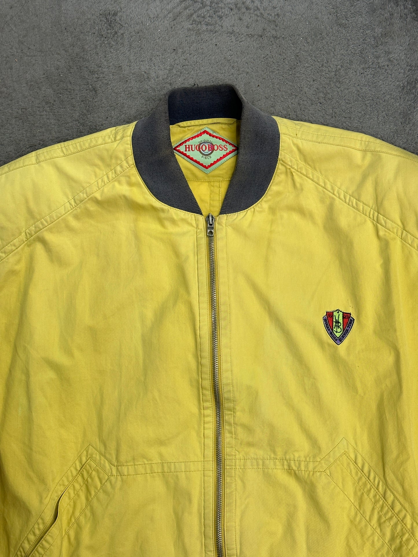 [L] 80s HUGO BOSS Faded Bomber Jacket