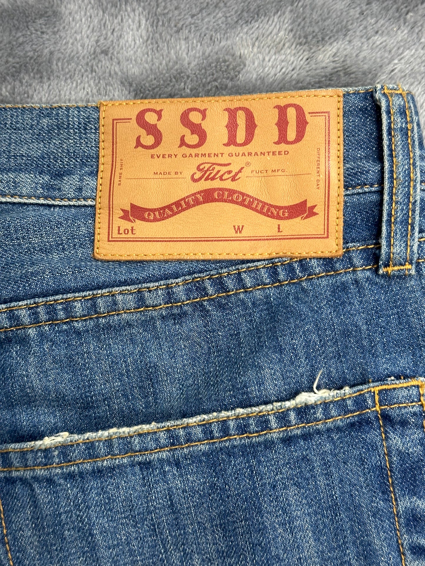 [34] FUCT SSDD Patched Loose Fit Denim Pants