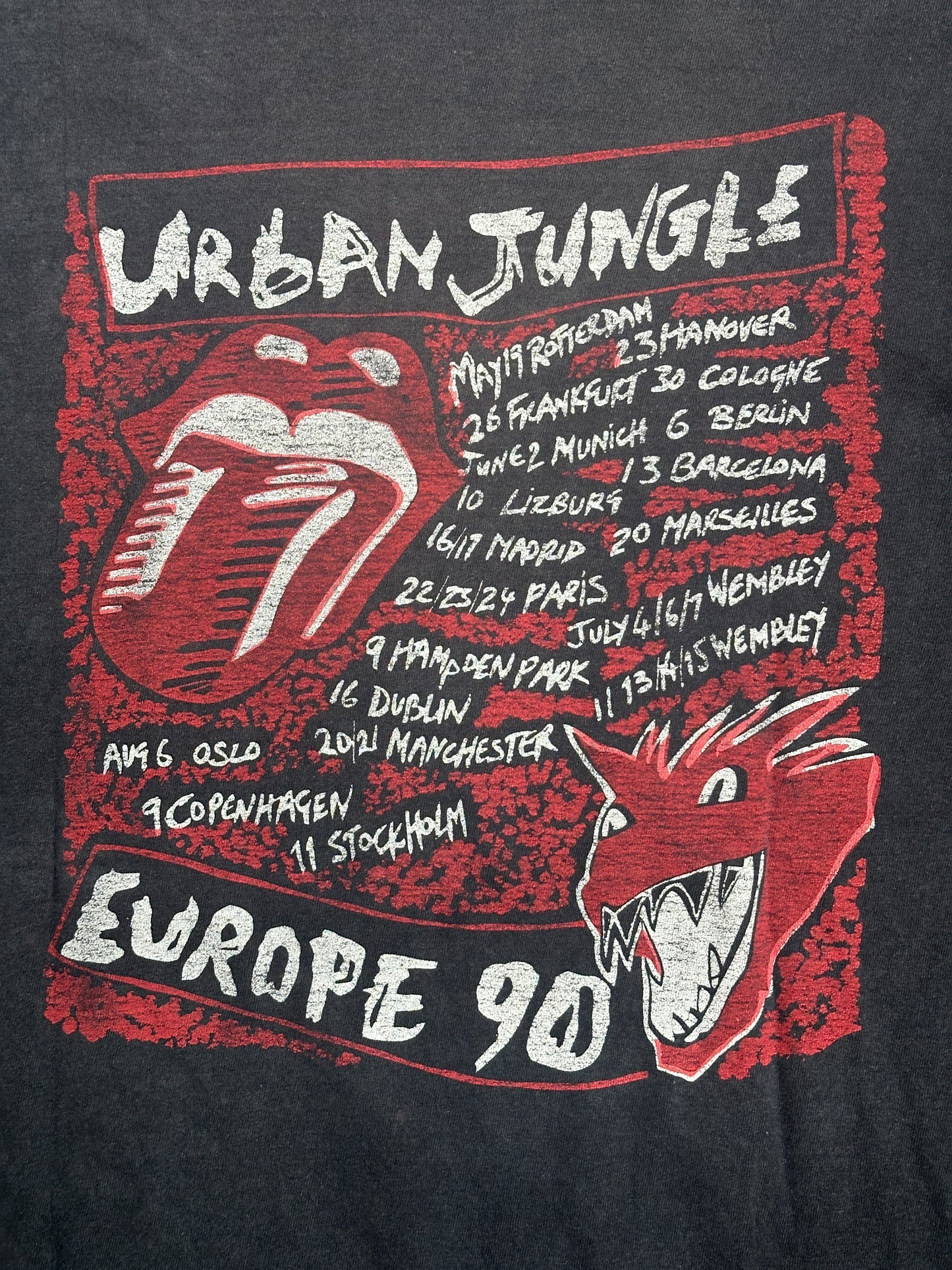 [L] 1990' Rolling Stones Urban Jungle Tour Tee