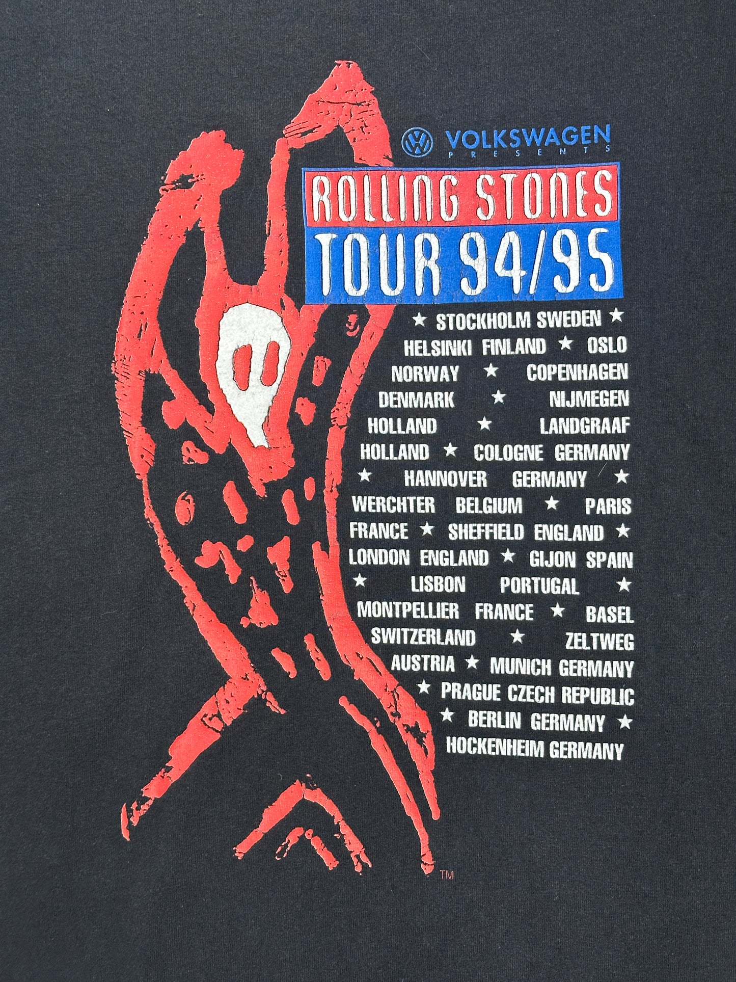 [XL] 1995' ROLLING STONES Voodoo Lounge Euro Tour Tee