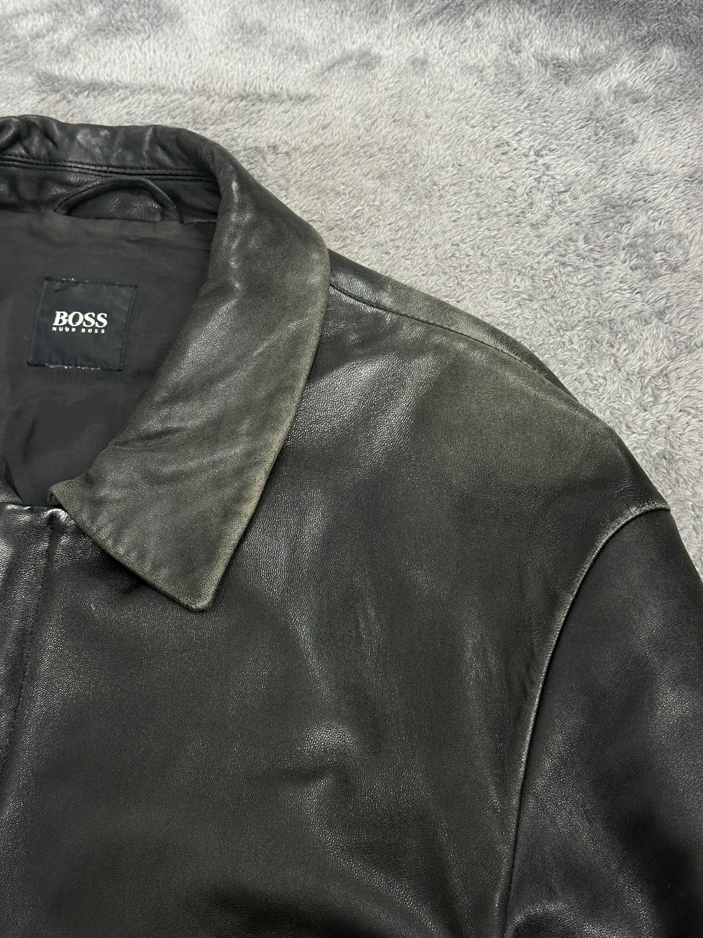 [L] 00s HUGO BOSS Lamb Skin Leather Jacket